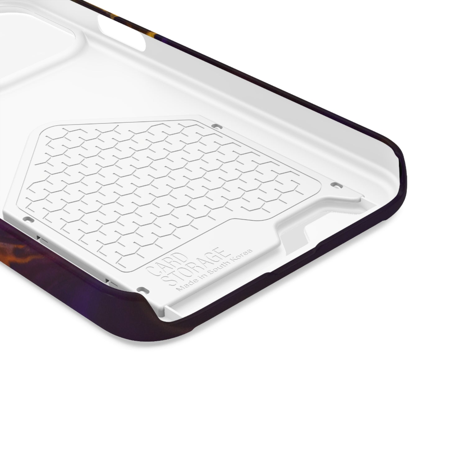 iPhone 13 and Samsung S21, S22 Cases with Card Holder Ft. Purple Tiger Stripes
