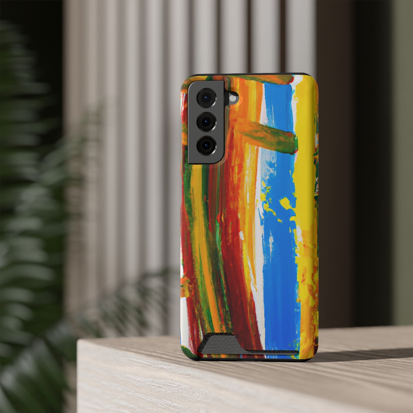 iPhone and Samsung Cases with Card Holder Ft. Abstract Boat