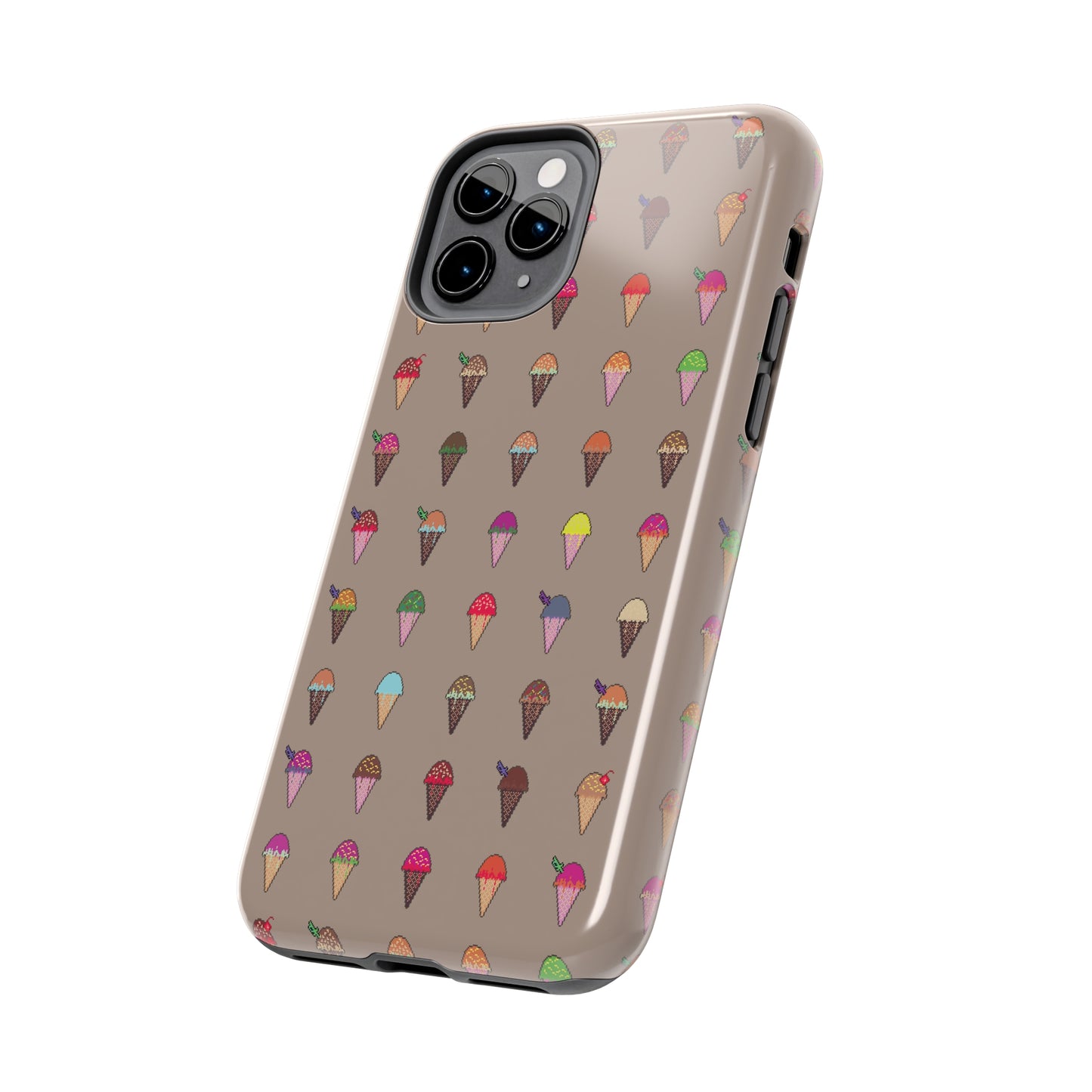Tough Apple iPhone Case Ft. Pixel Ice Cream Cones