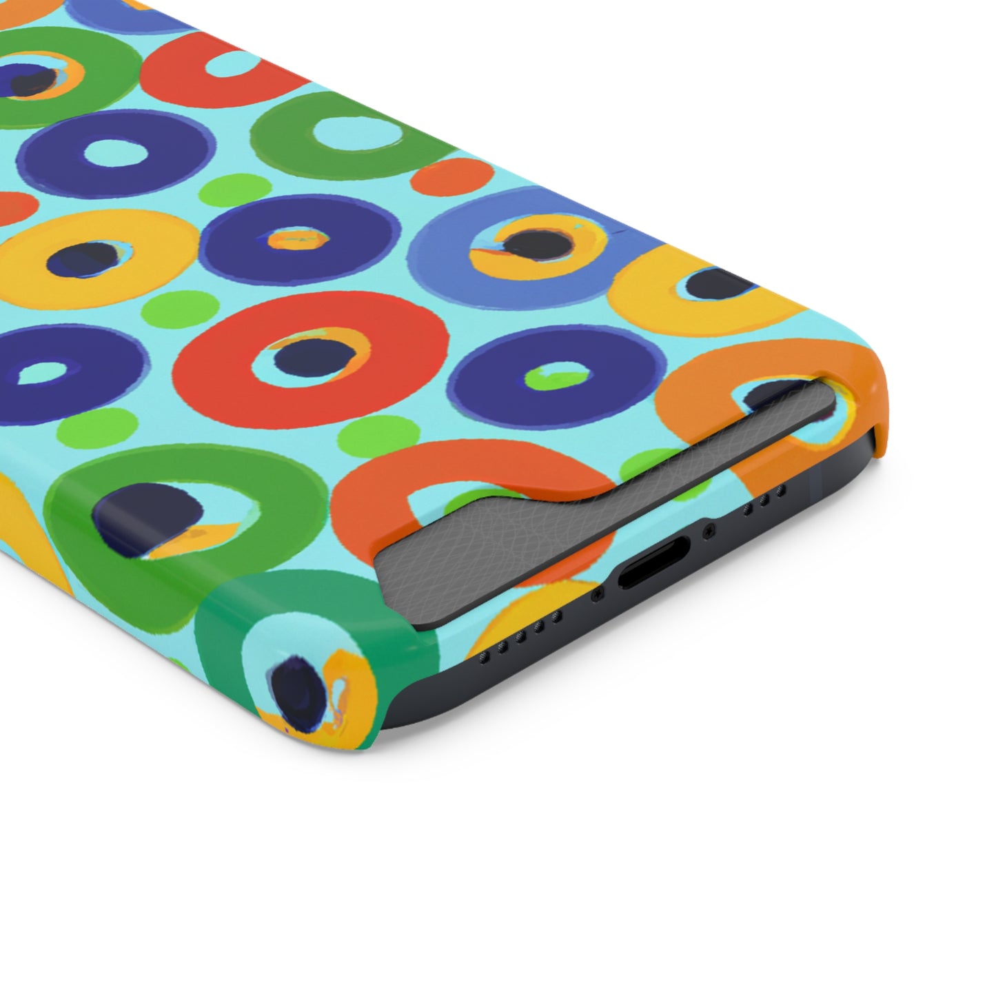 iPhone 13 and Samsung S21, S22 Cases with Card Holder Ft. Vivid Circles