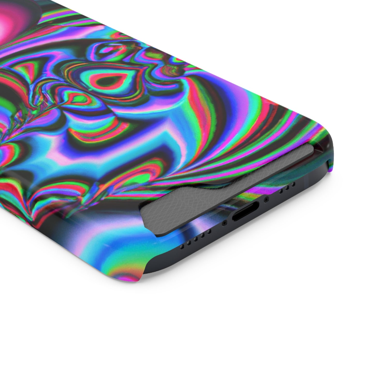 iPhone 13 and Samsung S21, S22 Cases with Card Holder Ft. Abstract Time