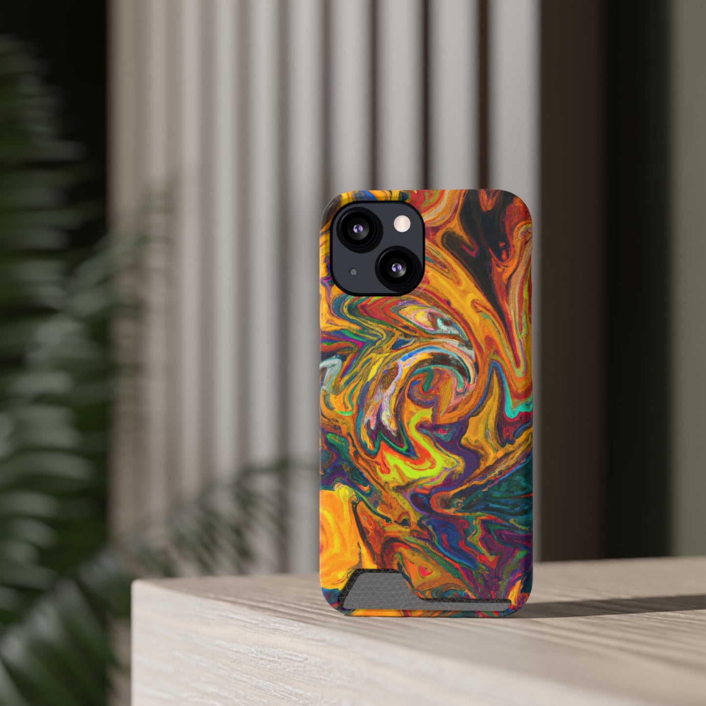 iPhone and Samsung Cases with Card Holder Ft. Abstract Spin