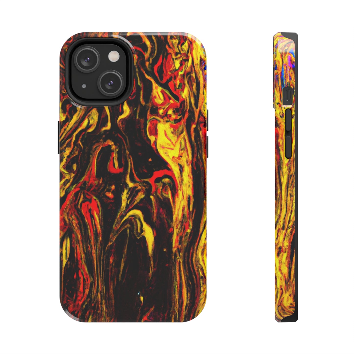 Tough Apple iPhone Case Ft. Abstract Black and Yellow