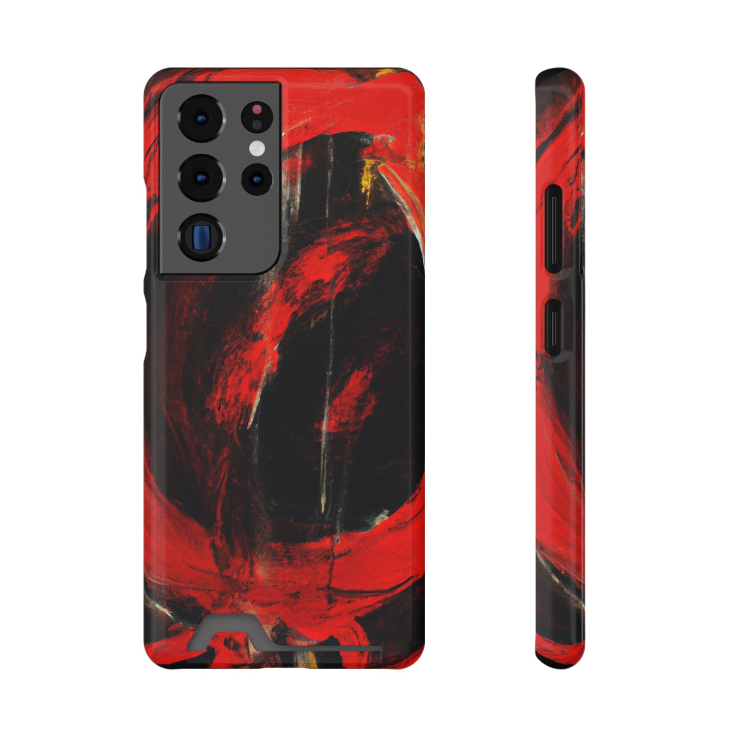 iPhone 13 and Samsung S21, S22 Cases with Card Holder Ft. Abstract Zero