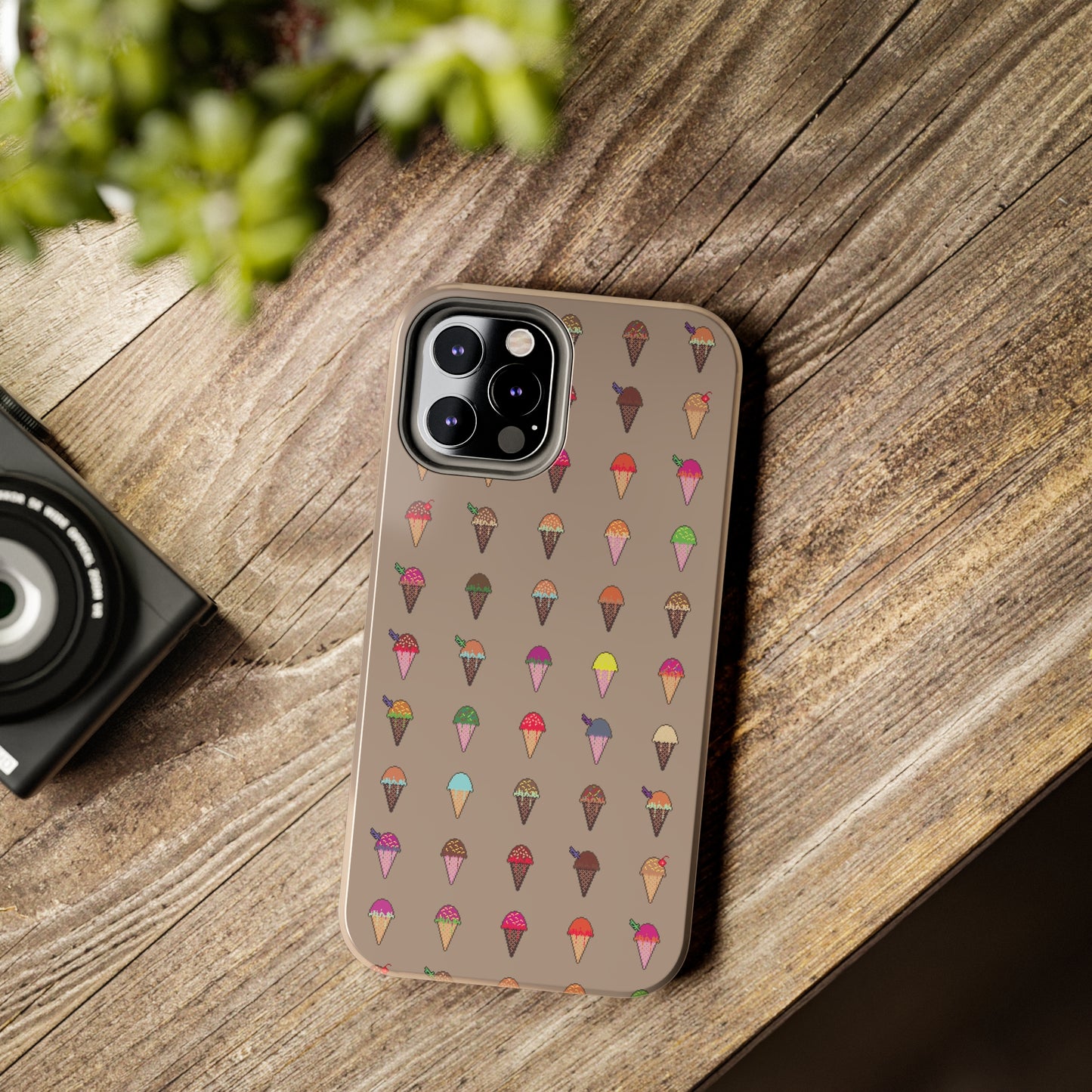 Tough Apple iPhone Case Ft. Pixel Ice Cream Cones