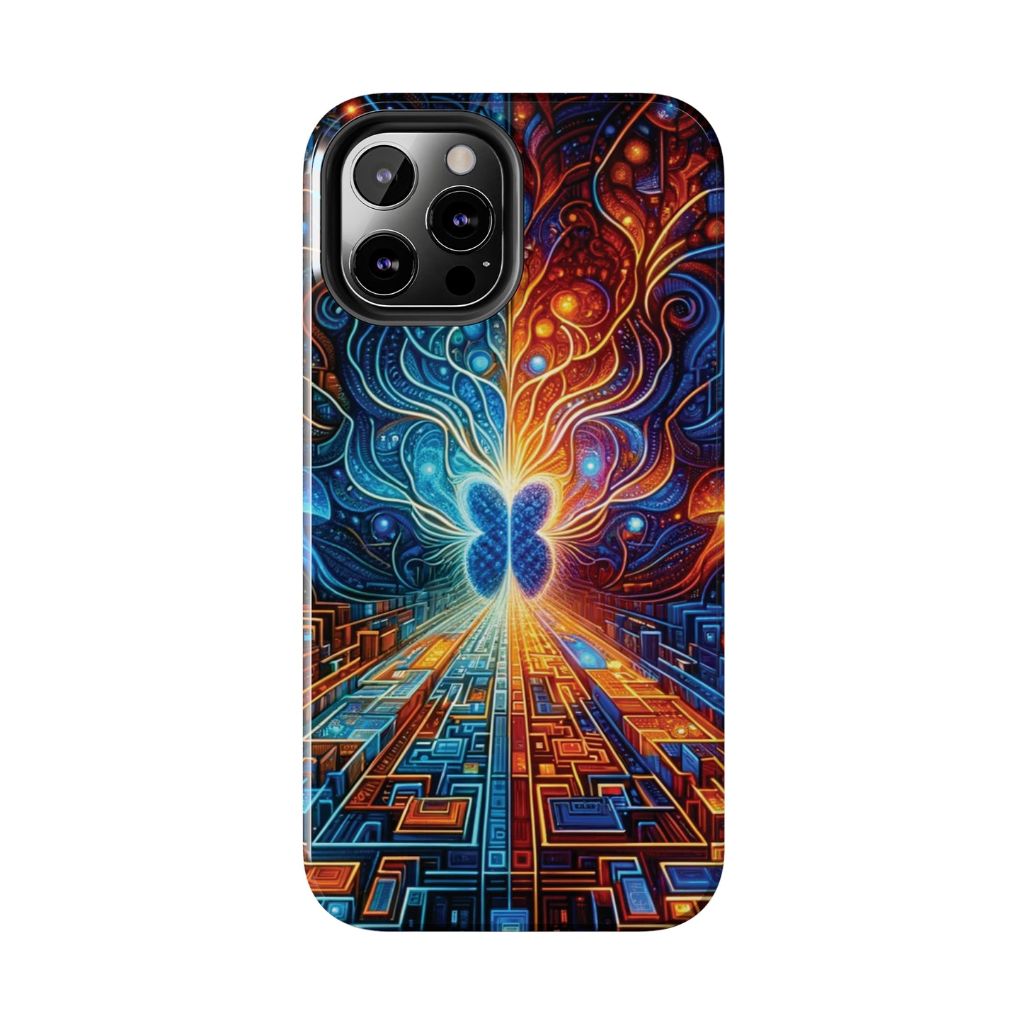 ToughDrop Apple iPhone Case Ft. Cyber Blue Butterfly