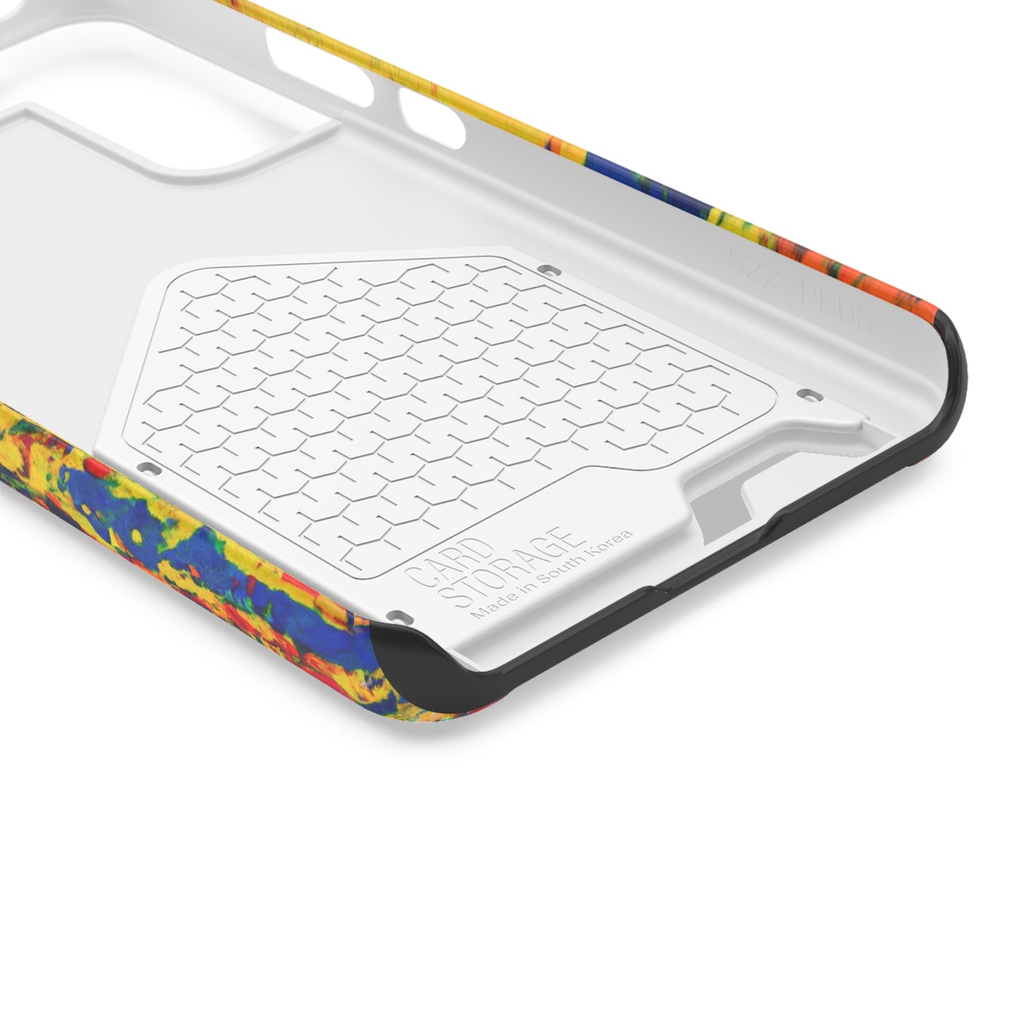 iPhone or Samsung Case with Card Holder Ft. Abstract Yellow Orange