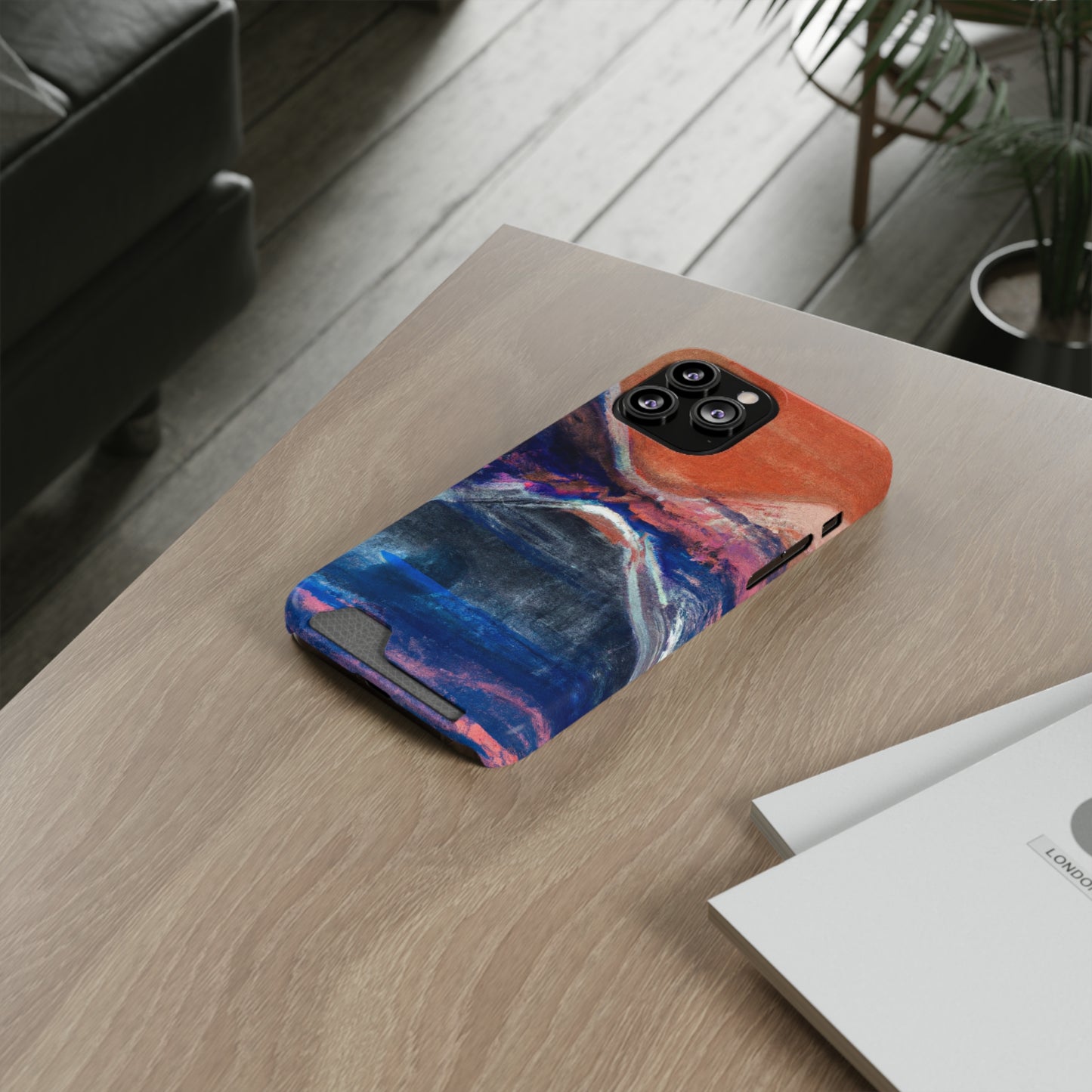 iPhone 13 and Samsung S21, S22 Cases with Card Holder Ft. XRP Sunset