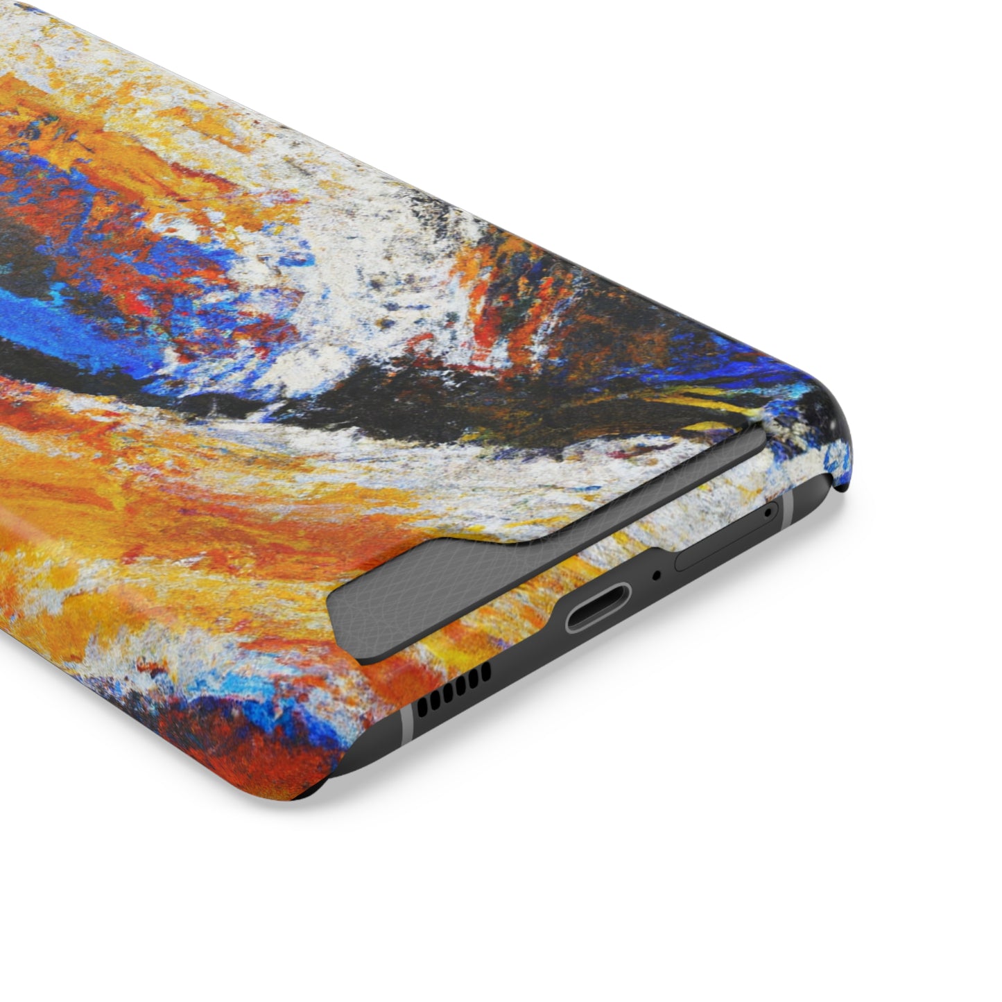 iPhone 13 and Samsung S21, S22 Cases with Card Holder Ft. Abstract Sand Wave