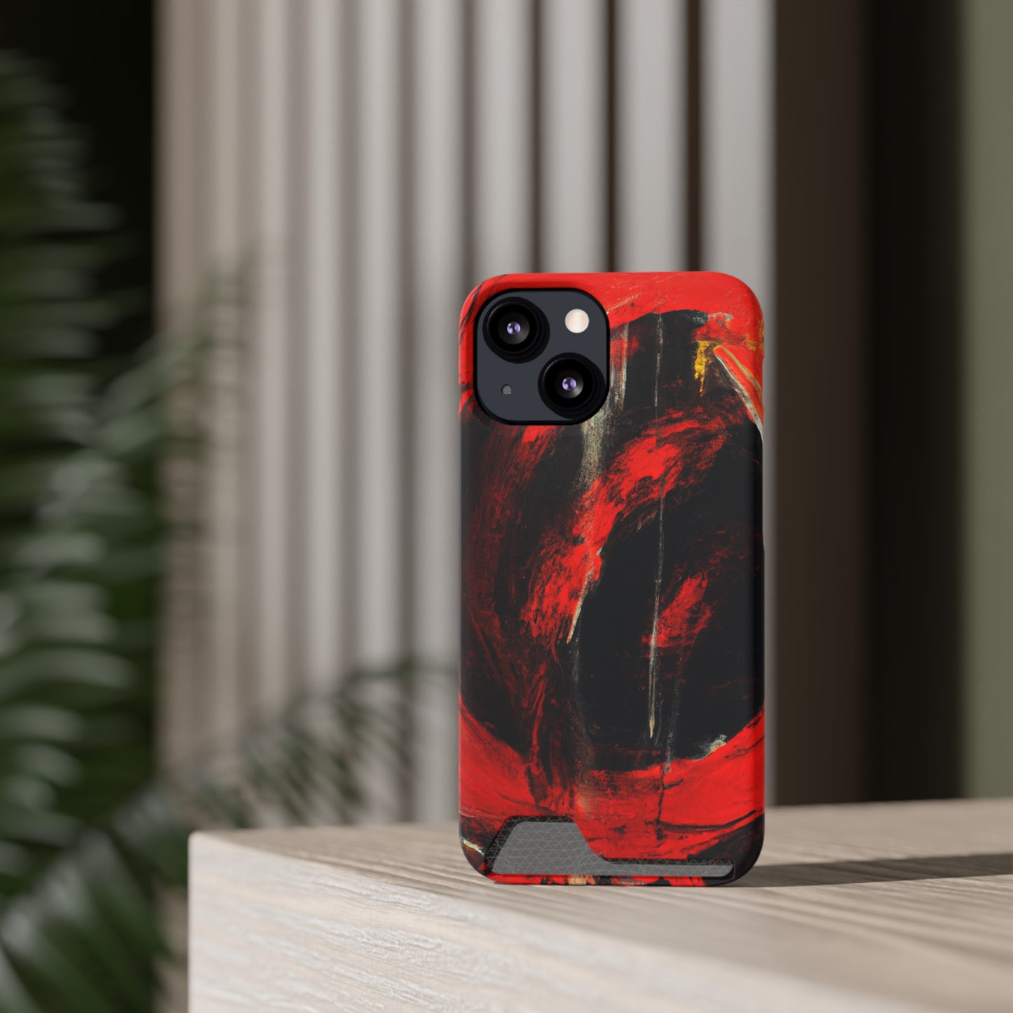 iPhone 13 and Samsung S21, S22 Cases with Card Holder Ft. Abstract Zero