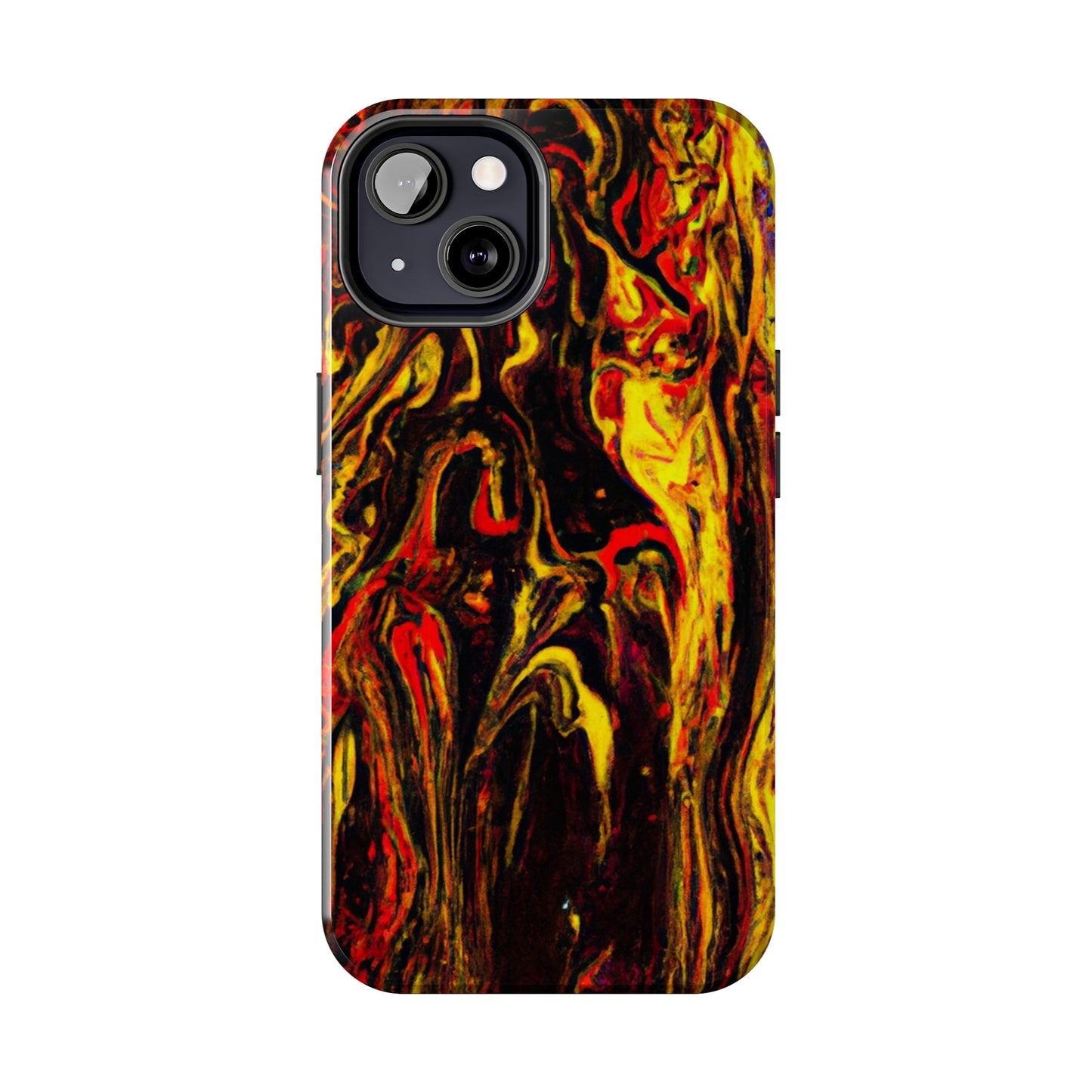 Tough Apple iPhone Case Ft. Abstract Black and Yellow