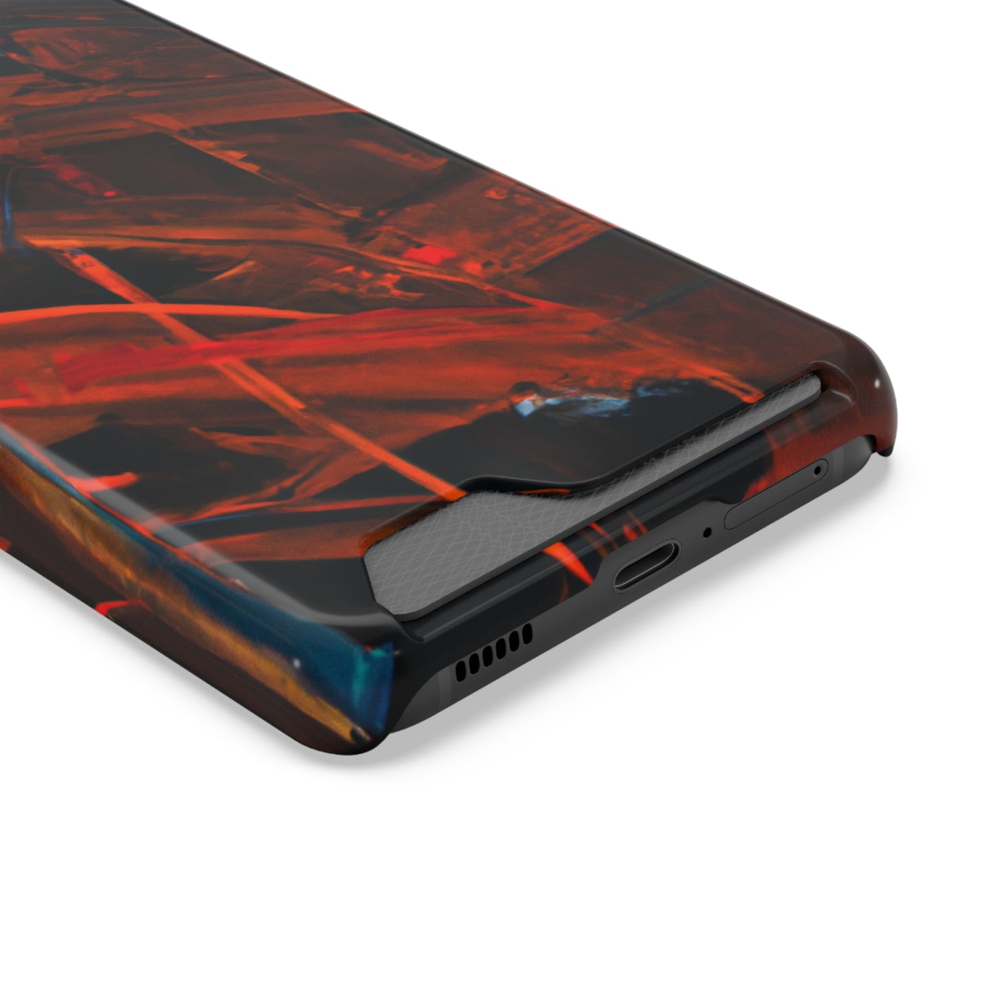 iPhone 13 and Samsung S21, S22 Cases with Card Holder Ft. Red Swipes