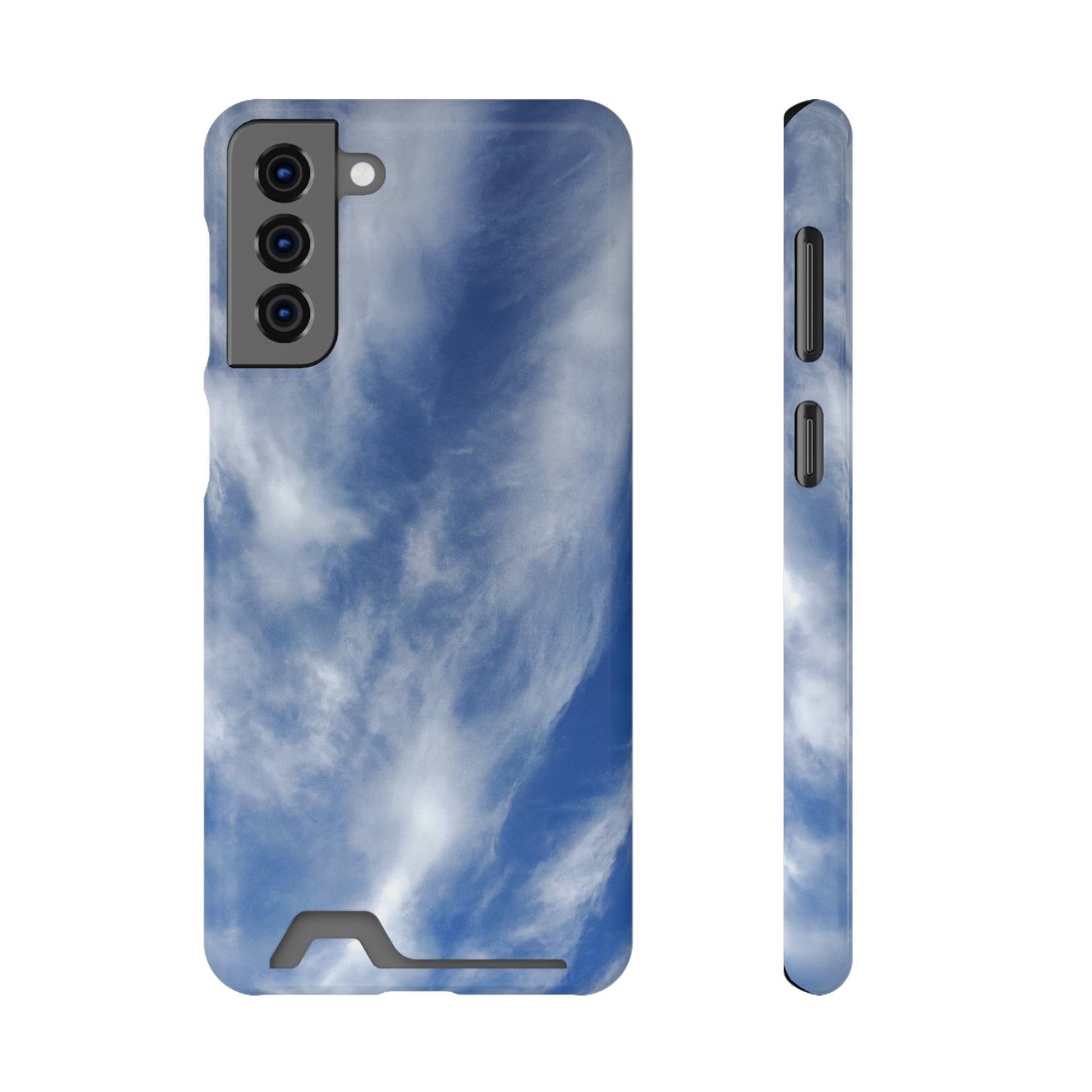 iPhone 13 and Samsung S21, S22 Cases with Card Holder Ft. Clouds