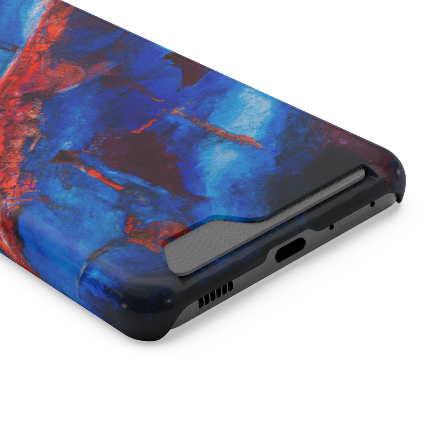 iPhone 13 and Samsung S21, S22 Cases with Card Holder Ft. Red Slash