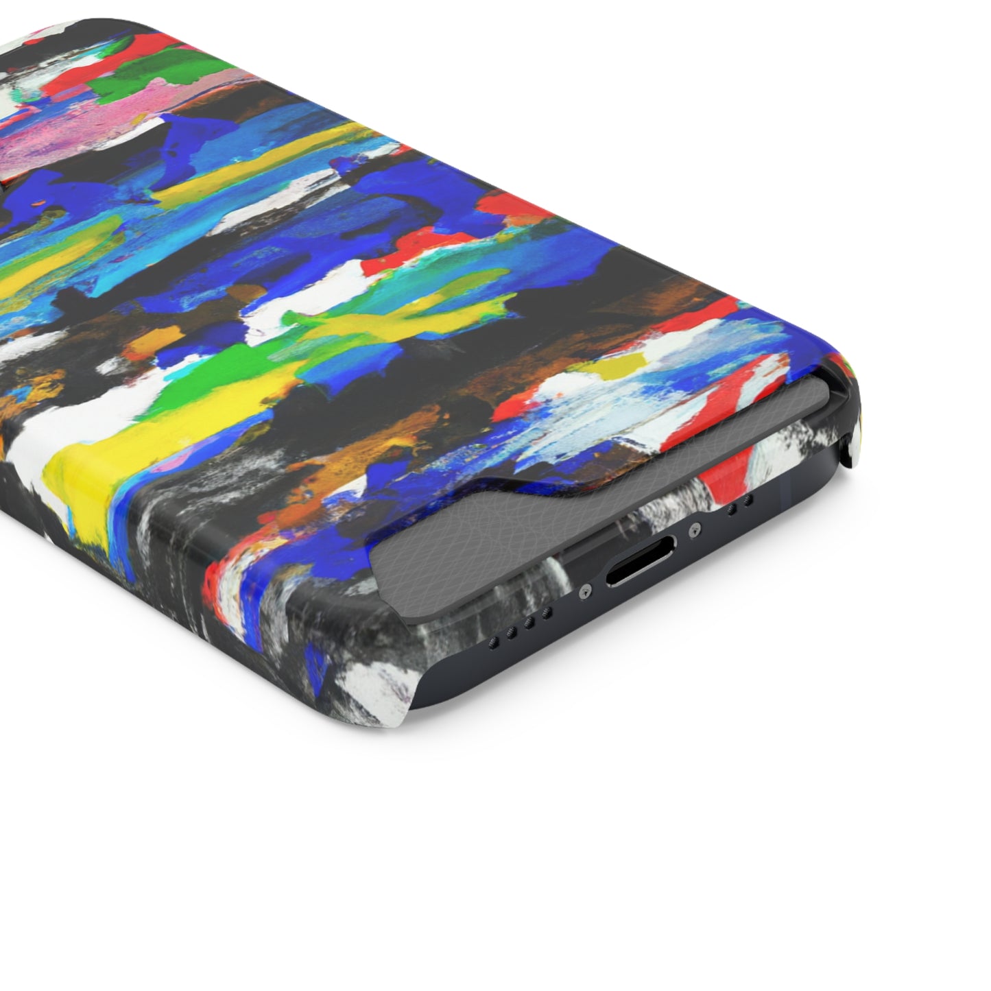 iPhone 13 and Samsung S21, S22 Cases with Card Holder Ft. Abstract Stripes