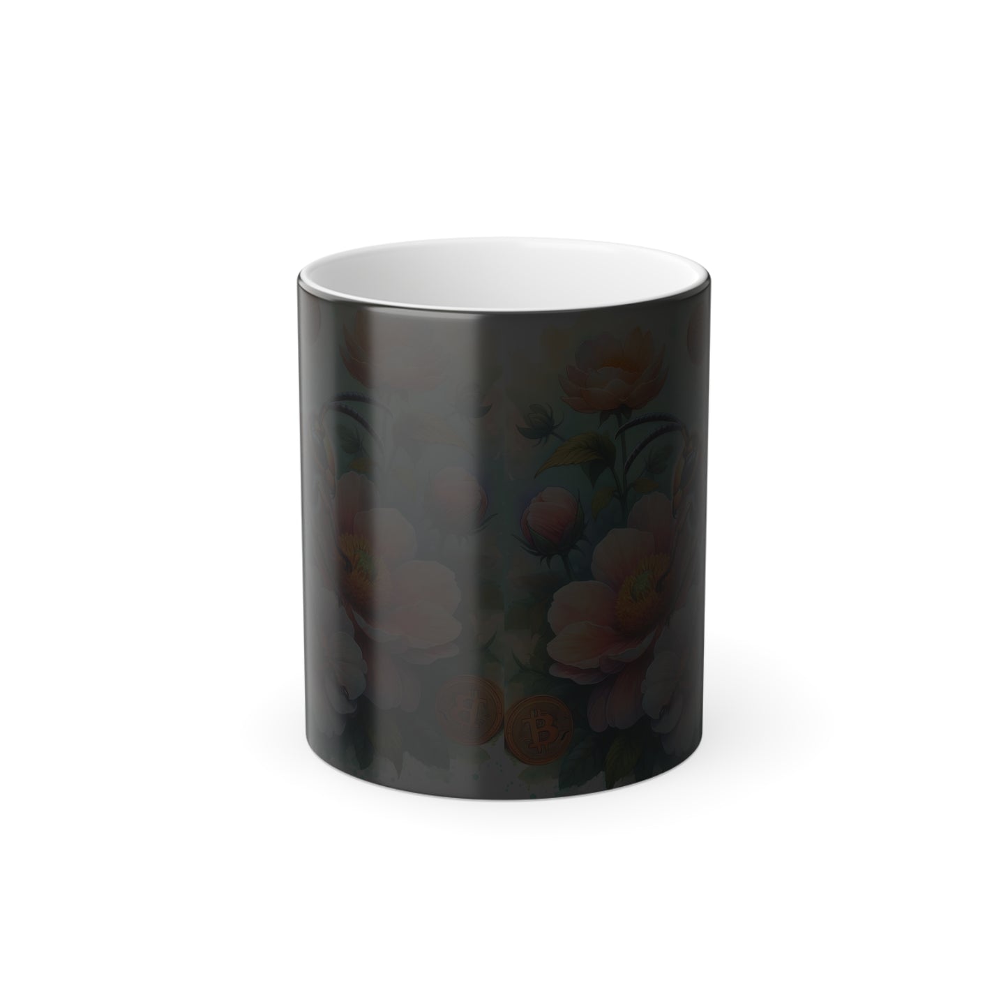Color Morphing 11 oz Bitcoin Bee Flower Mug
