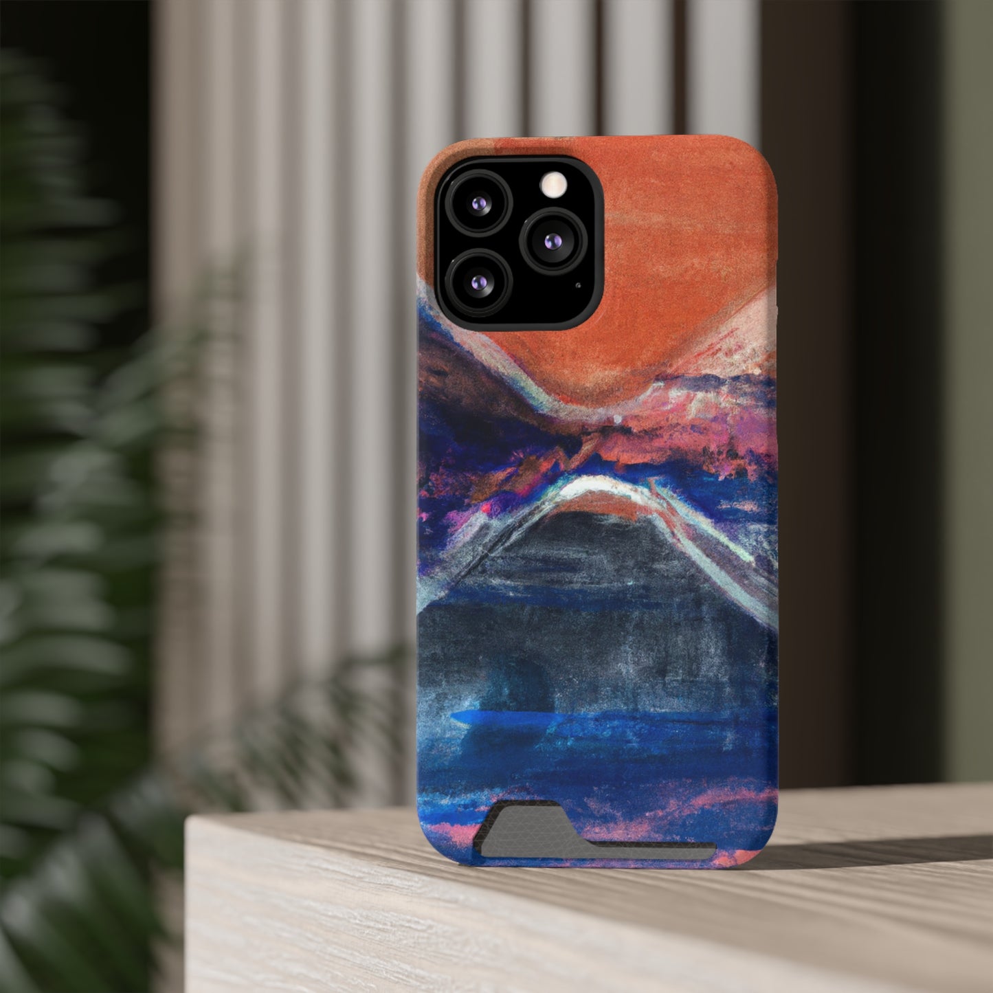 iPhone 13 and Samsung S21, S22 Cases with Card Holder Ft. XRP Sunset