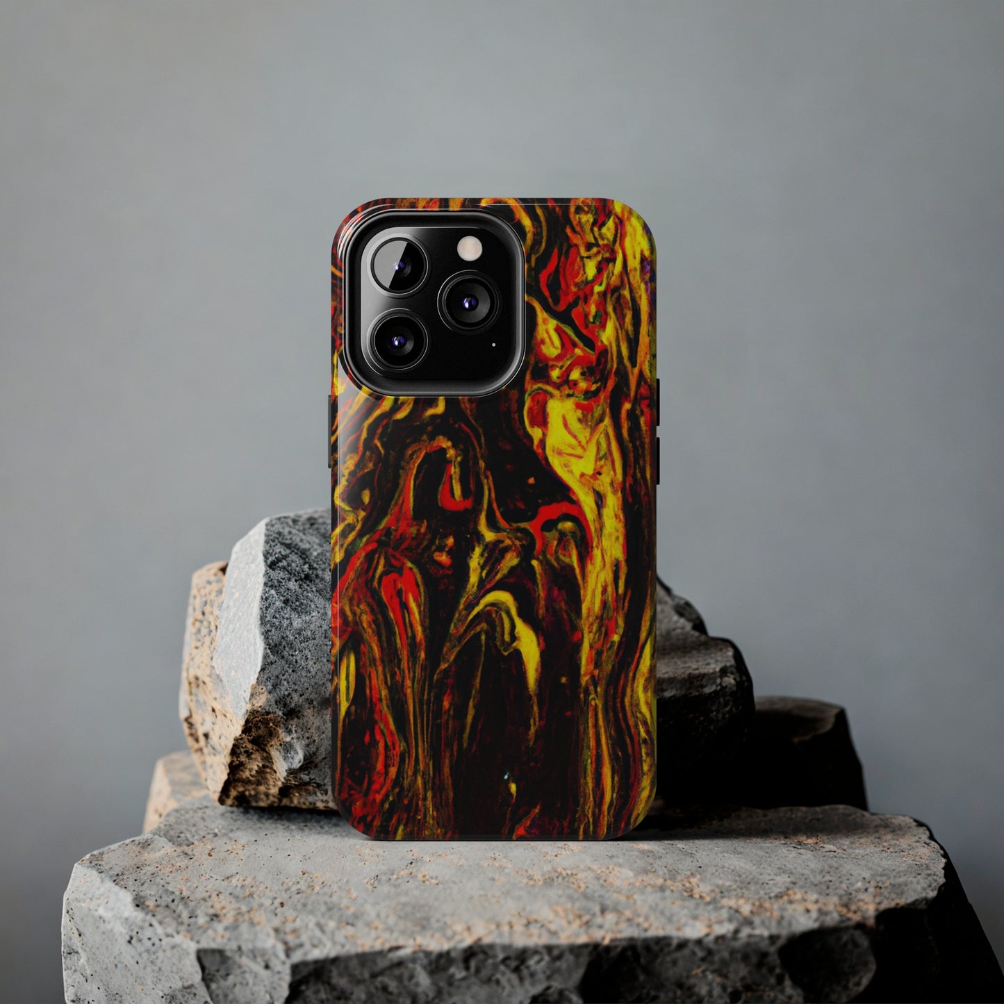 Tough Apple iPhone Case Ft. Abstract Black and Yellow
