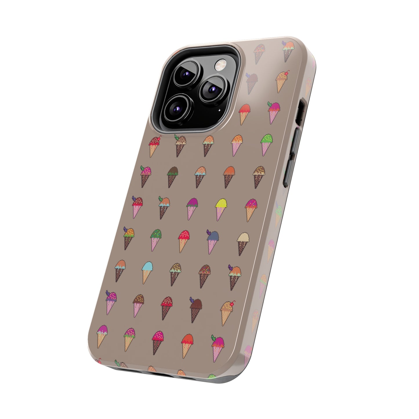 Tough Apple iPhone Case Ft. Pixel Ice Cream Cones