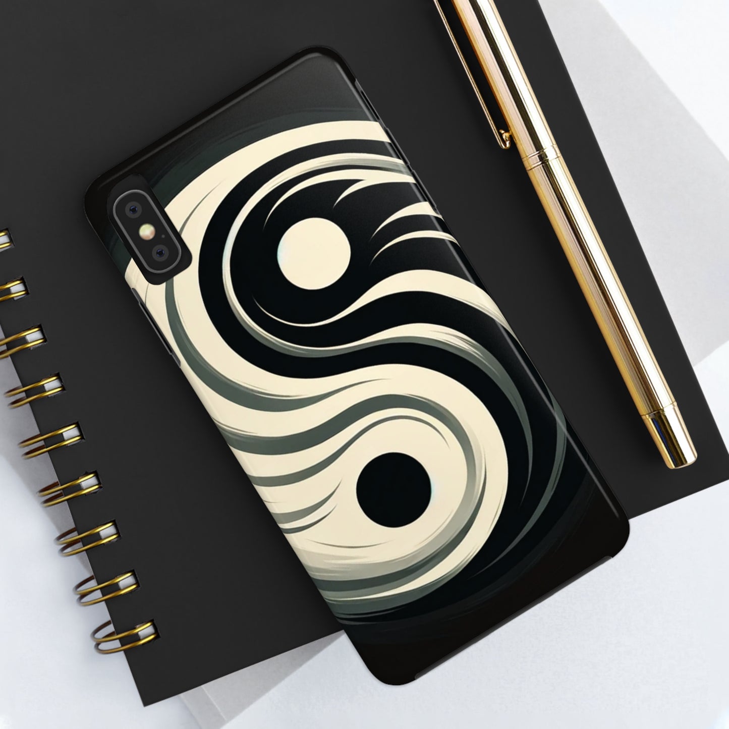 ToughDrop Apple iPhone Case Ft. Monotone Yin Yang