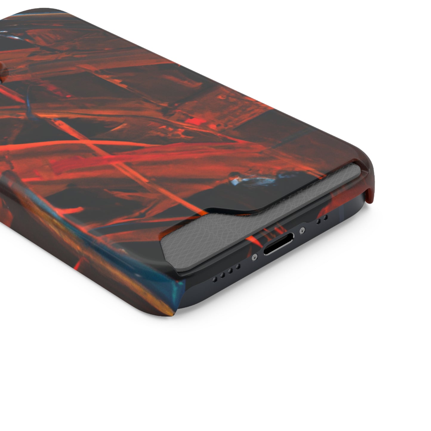 iPhone 13 and Samsung S21, S22 Cases with Card Holder Ft. Red Swipes