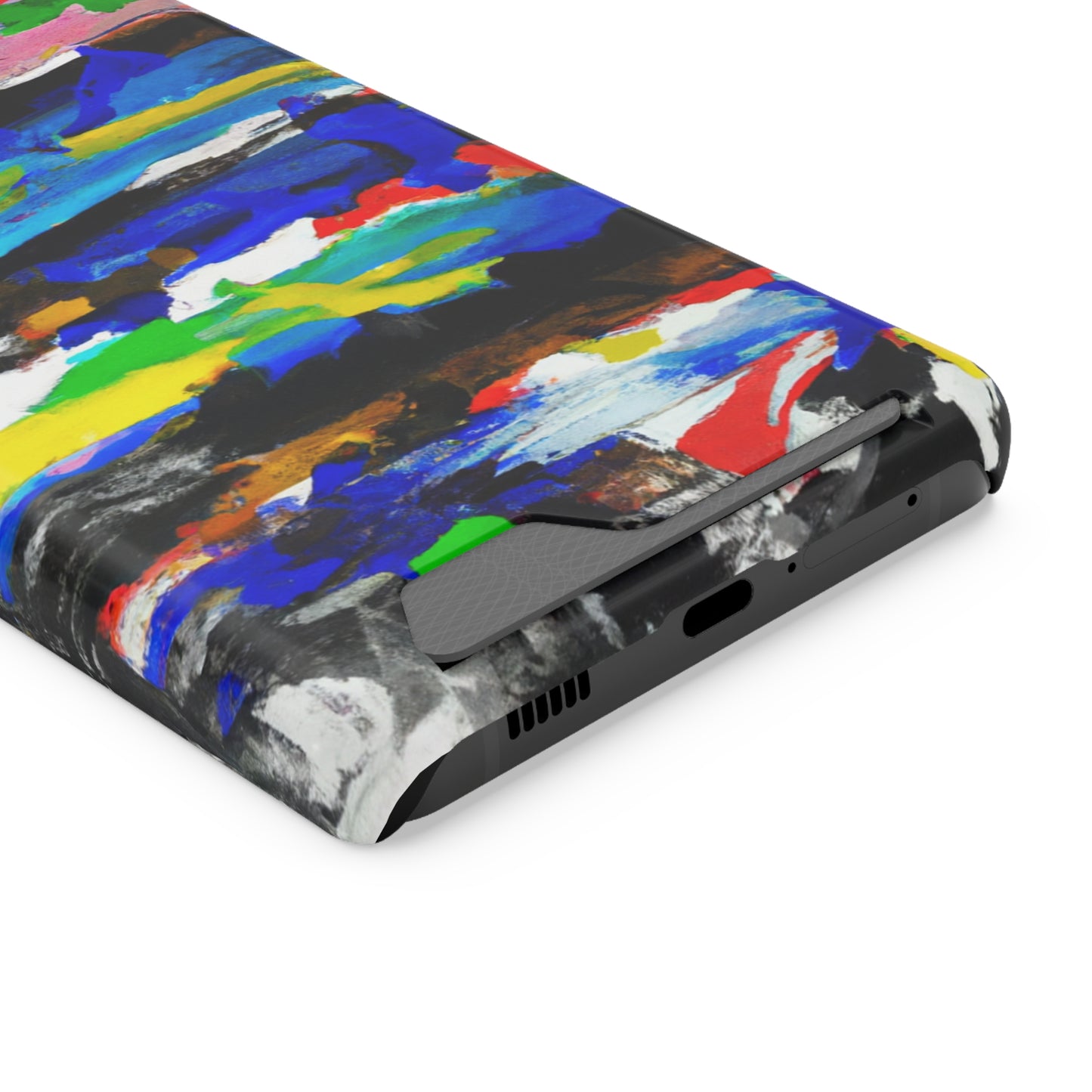iPhone 13 and Samsung S21, S22 Cases with Card Holder Ft. Abstract Stripes
