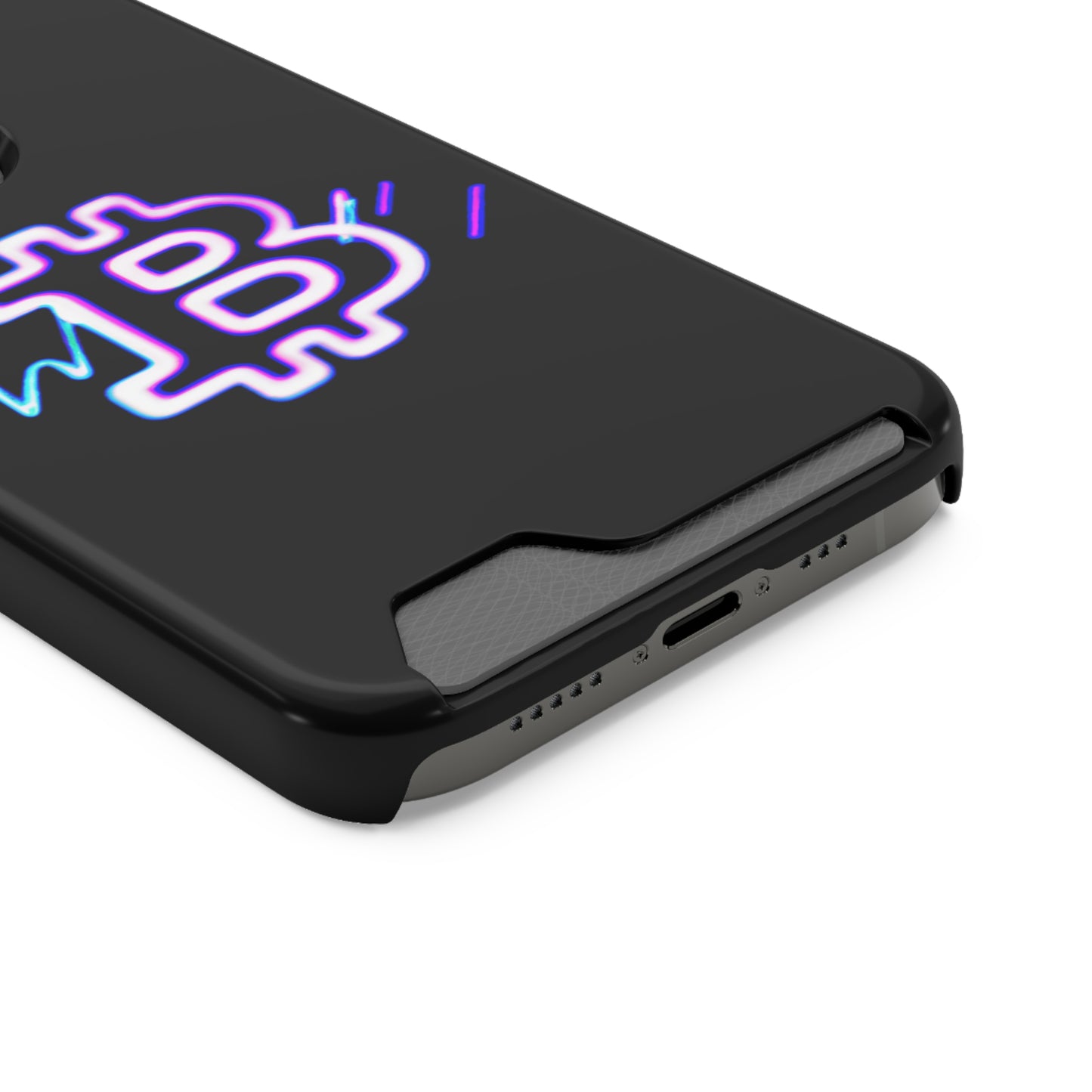 iPhone 13 and Samsung S21, S22 Cases with Card Holder Ft. Synthwave Bitcoin Symbol