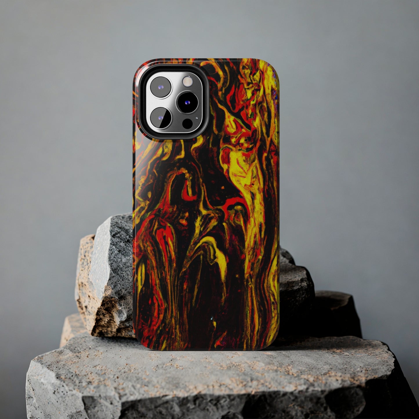 Tough Apple iPhone Case Ft. Abstract Black and Yellow