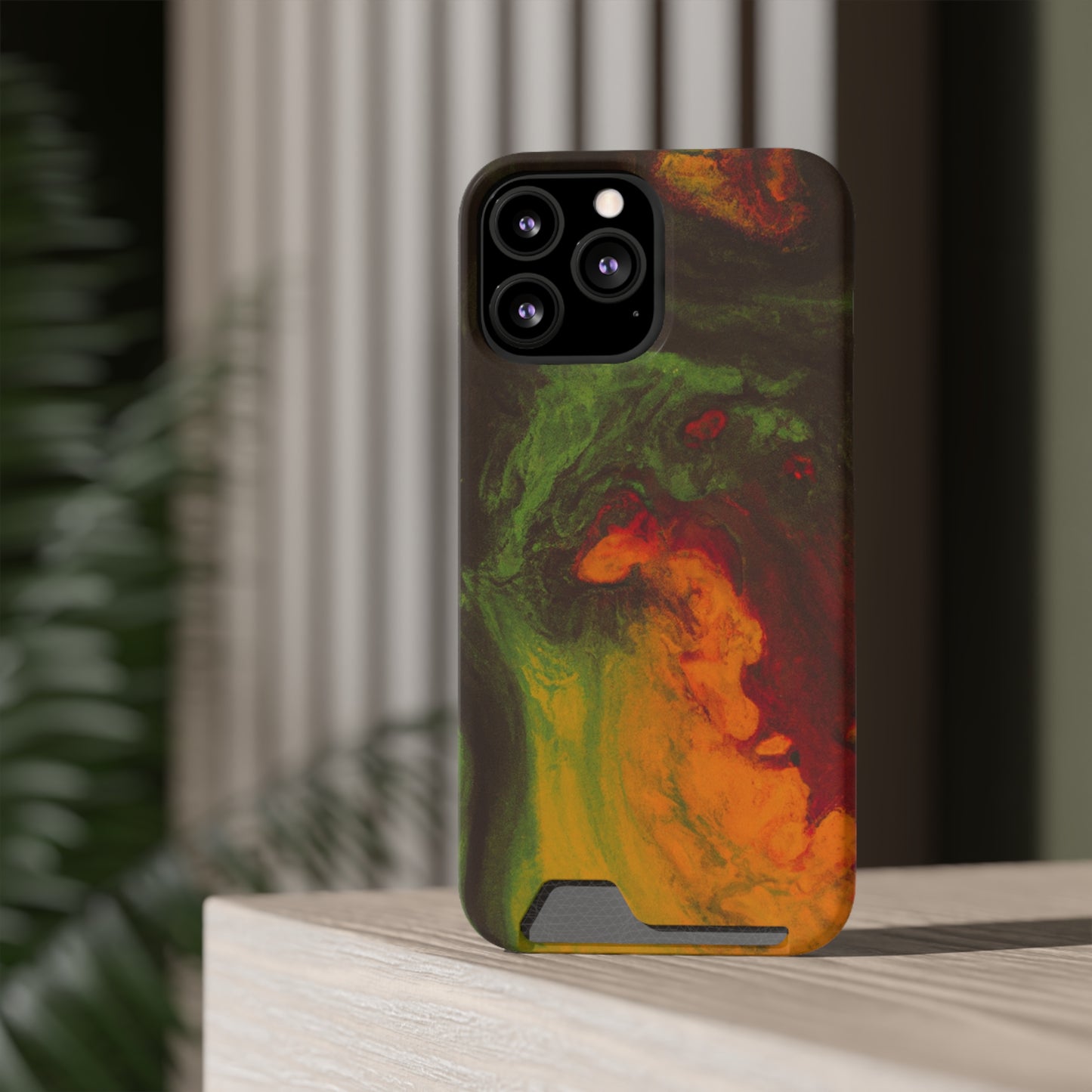 iPhone 13 and Samsung S21, S22 Cases with Card Holder Ft. Abstract Gas Giant