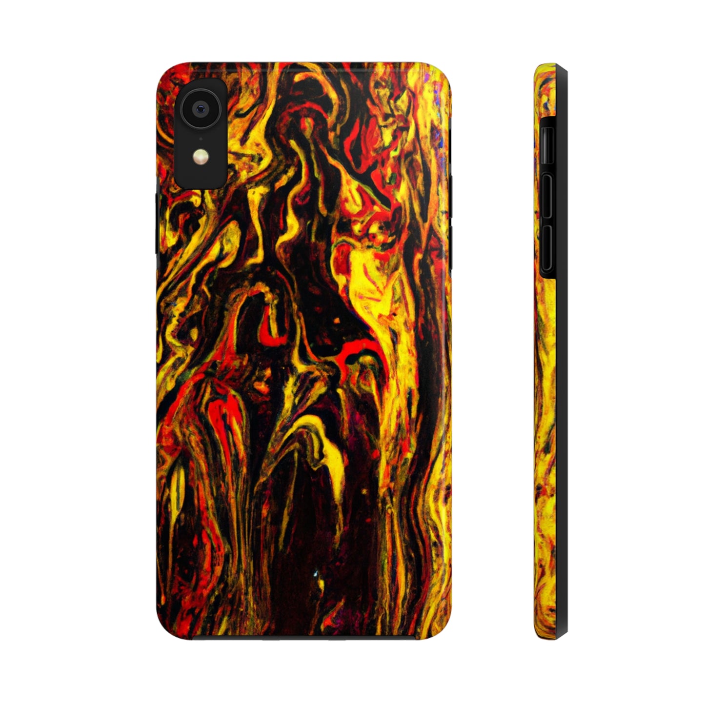 Tough Apple iPhone Case Ft. Abstract Black and Yellow