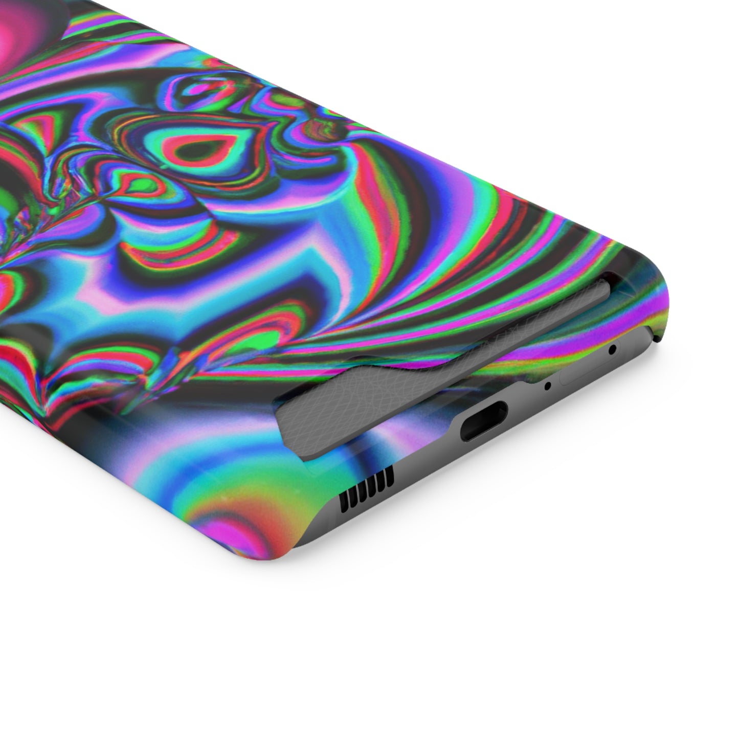 iPhone 13 and Samsung S21, S22 Cases with Card Holder Ft. Abstract Time