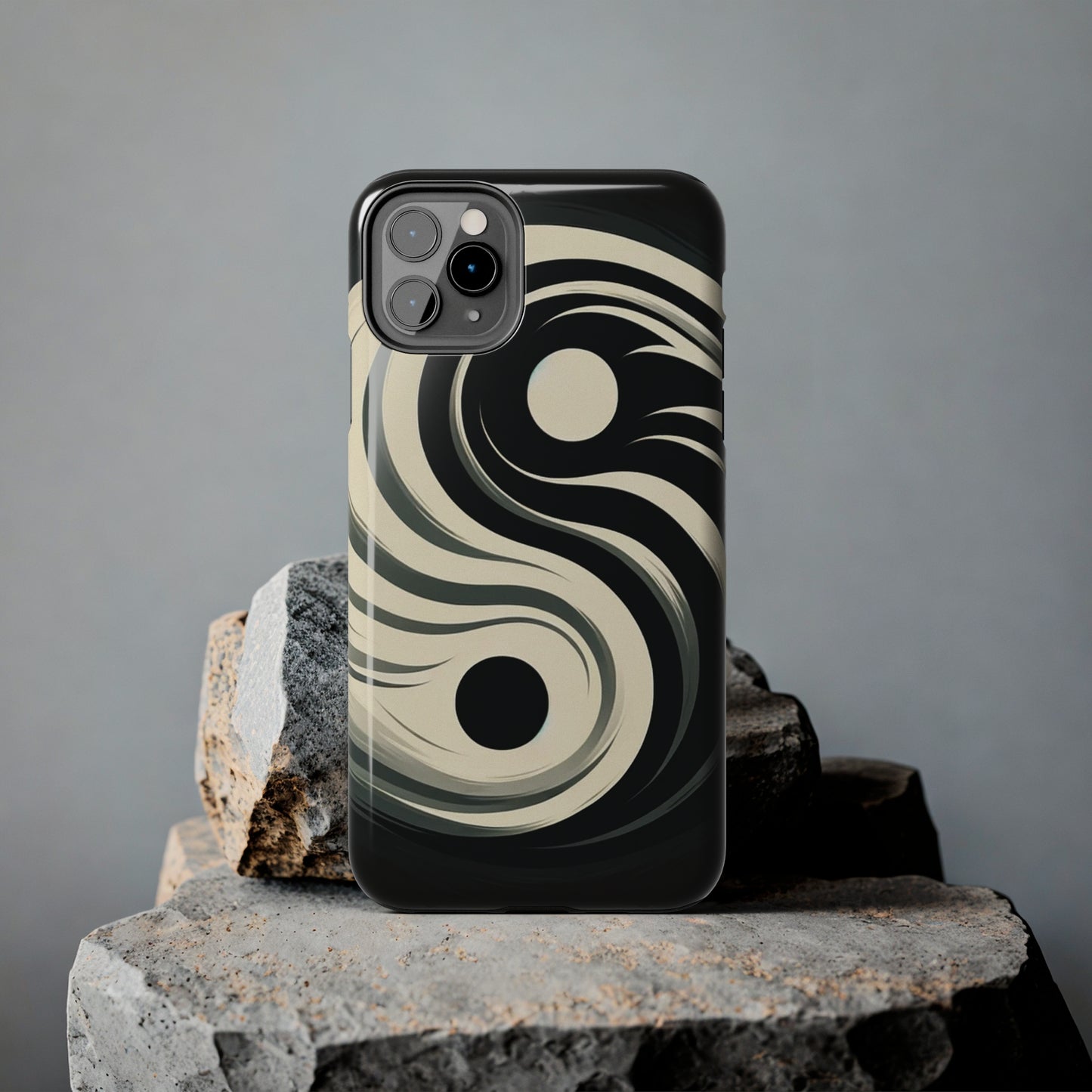 ToughDrop Apple iPhone Case Ft. Monotone Yin Yang