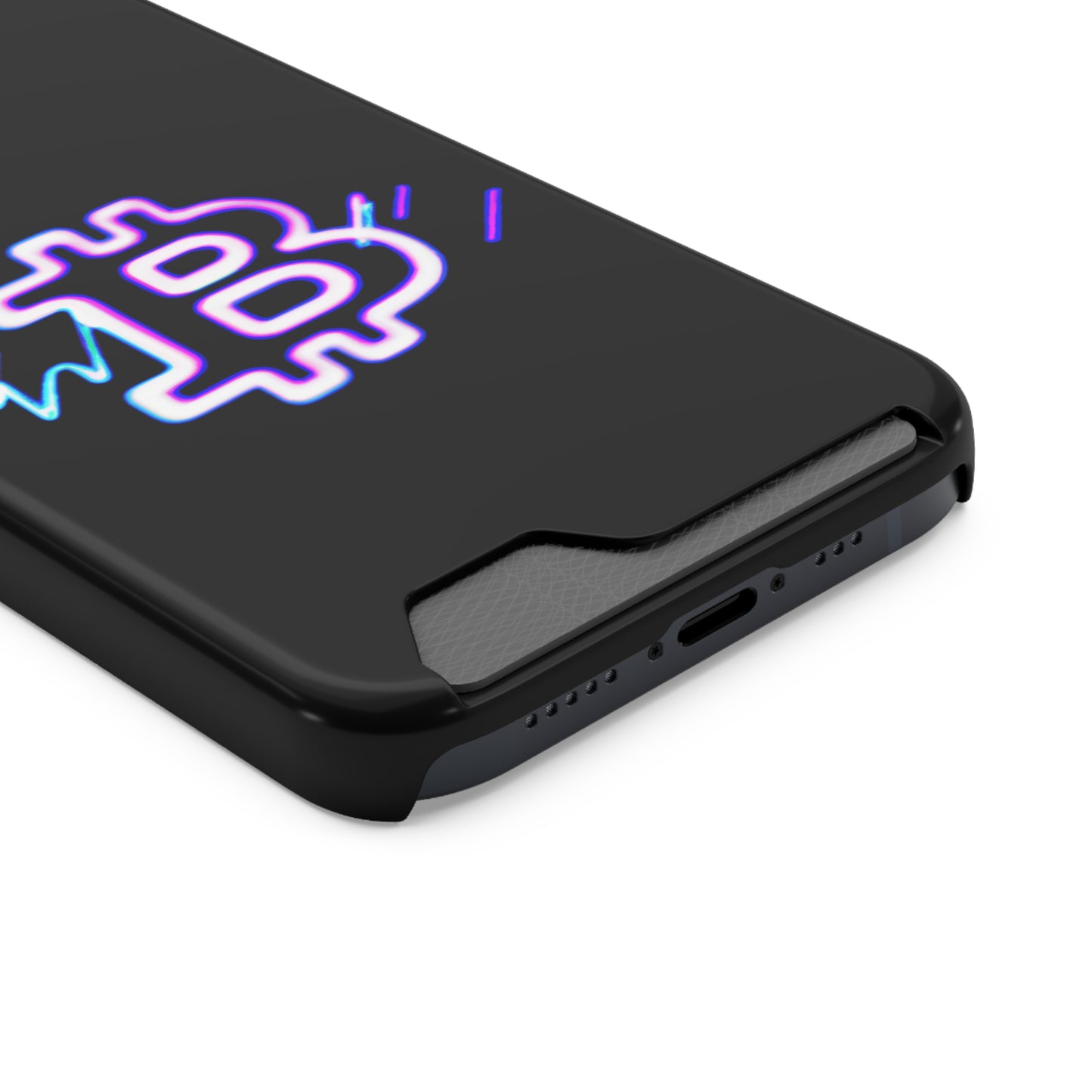 iPhone 13 and Samsung S21, S22 Cases with Card Holder Ft. Synthwave Bitcoin Symbol