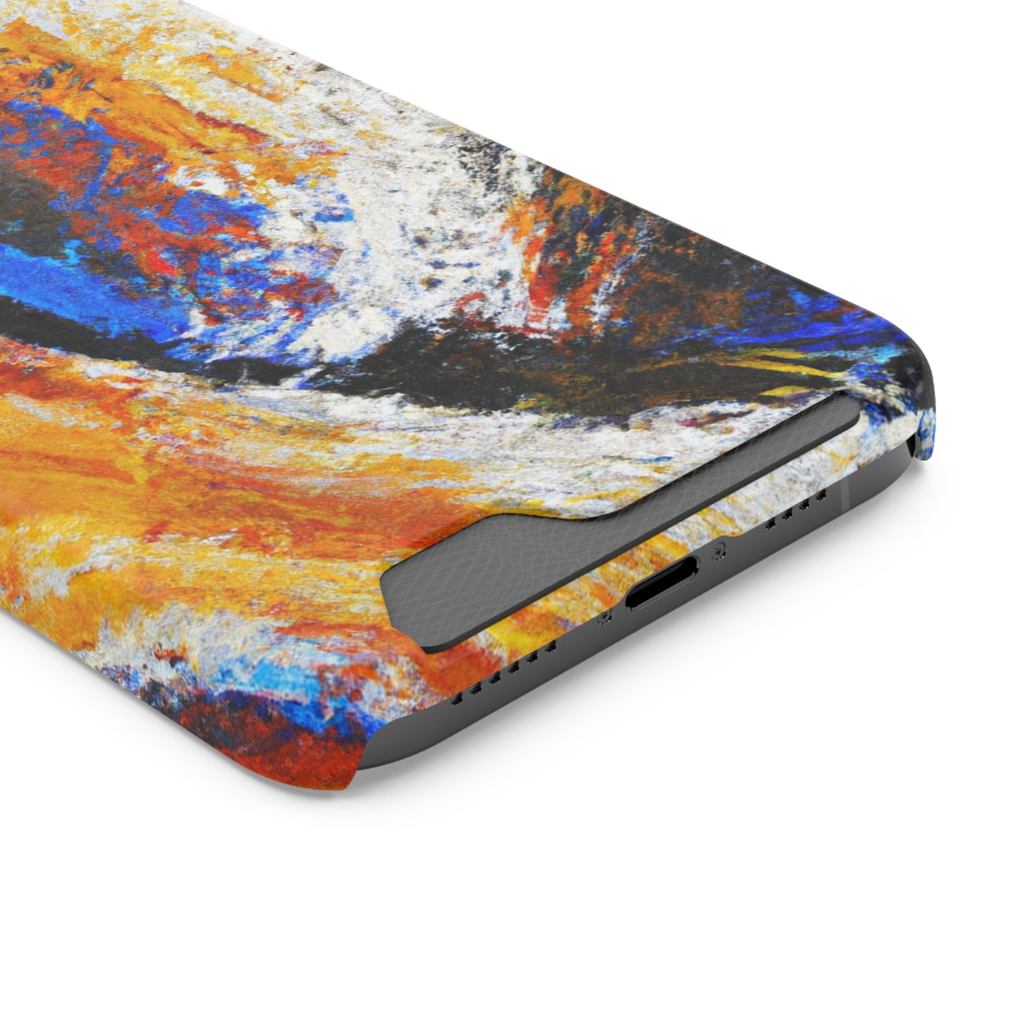 iPhone 13 and Samsung S21, S22 Cases with Card Holder Ft. Abstract Sand Wave