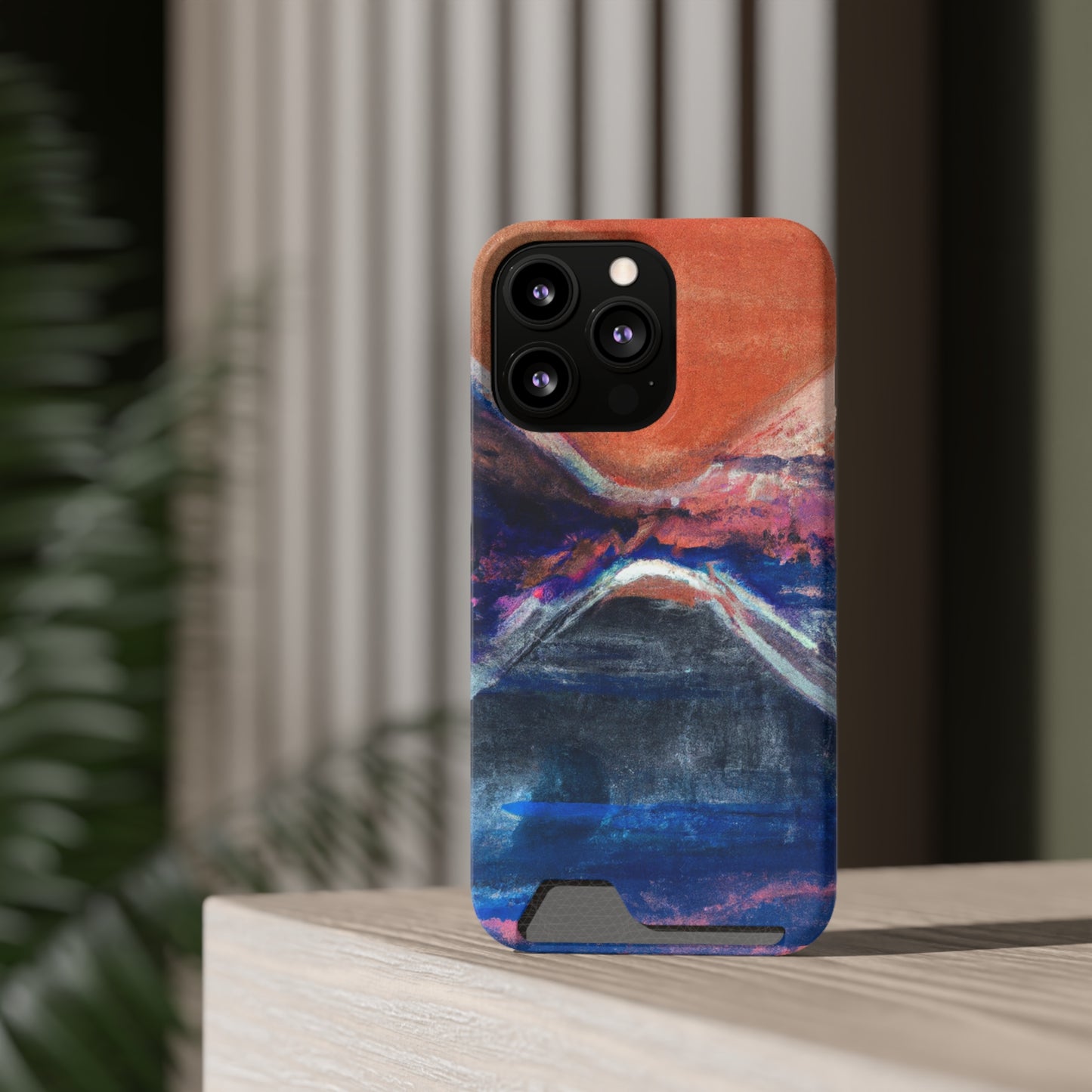 iPhone 13 and Samsung S21, S22 Cases with Card Holder Ft. XRP Sunset