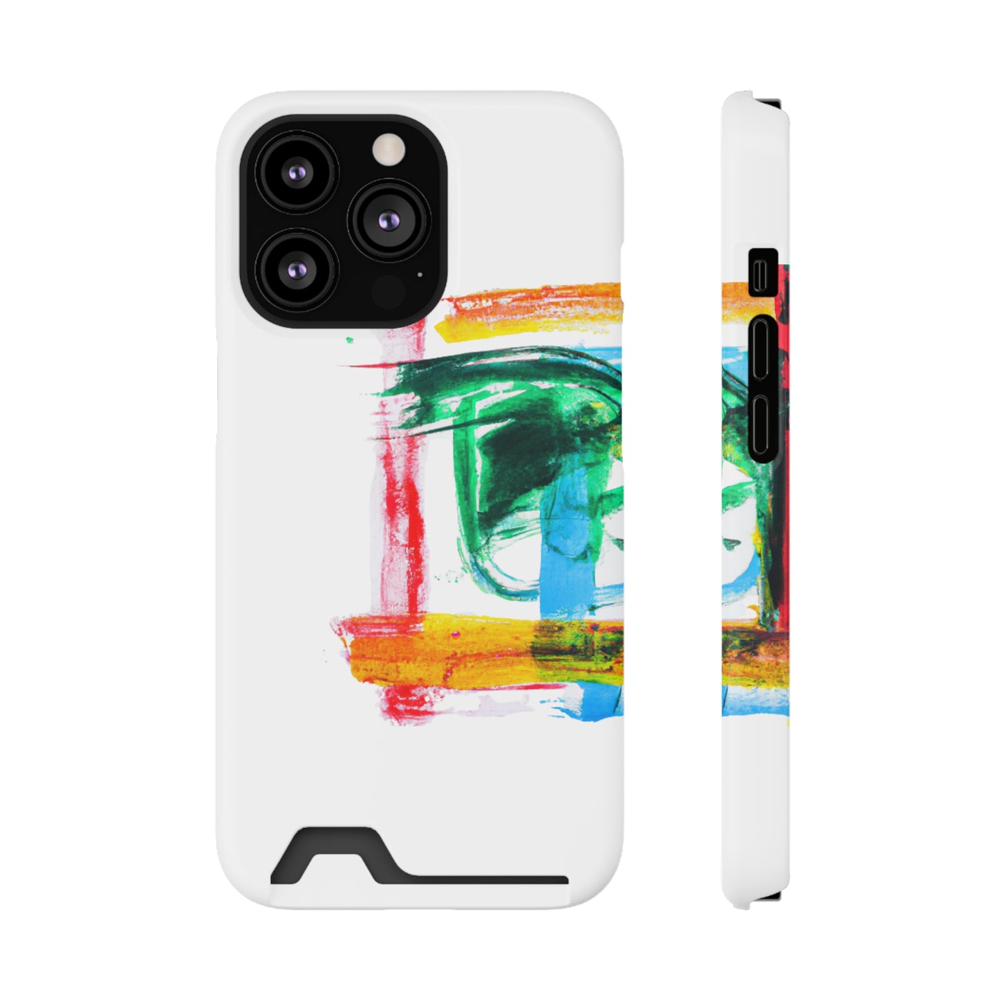 iPhone 13 and Samsung S21, S22 Cases with Card Holder Ft. Abstract Frame