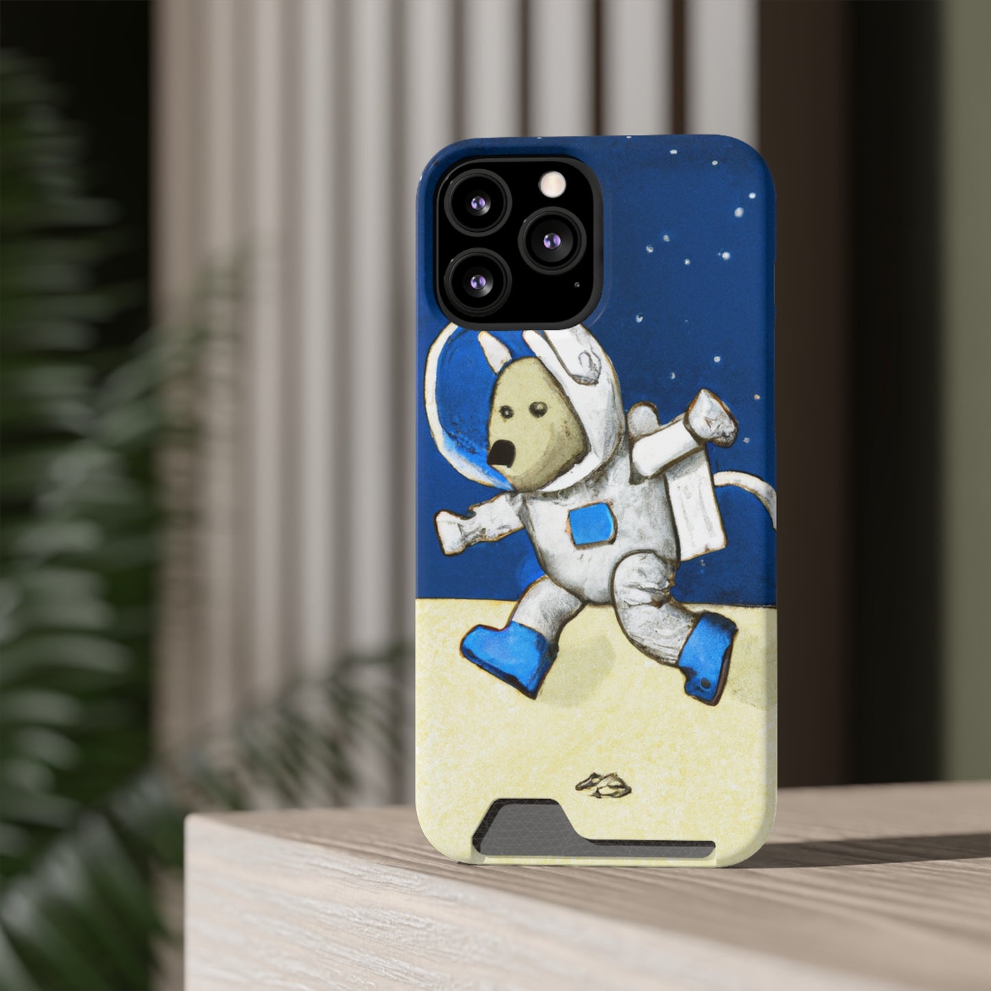 iPhone 13 and Samsung S21, S22 Cases with Card Holder Ft. Moon Doge