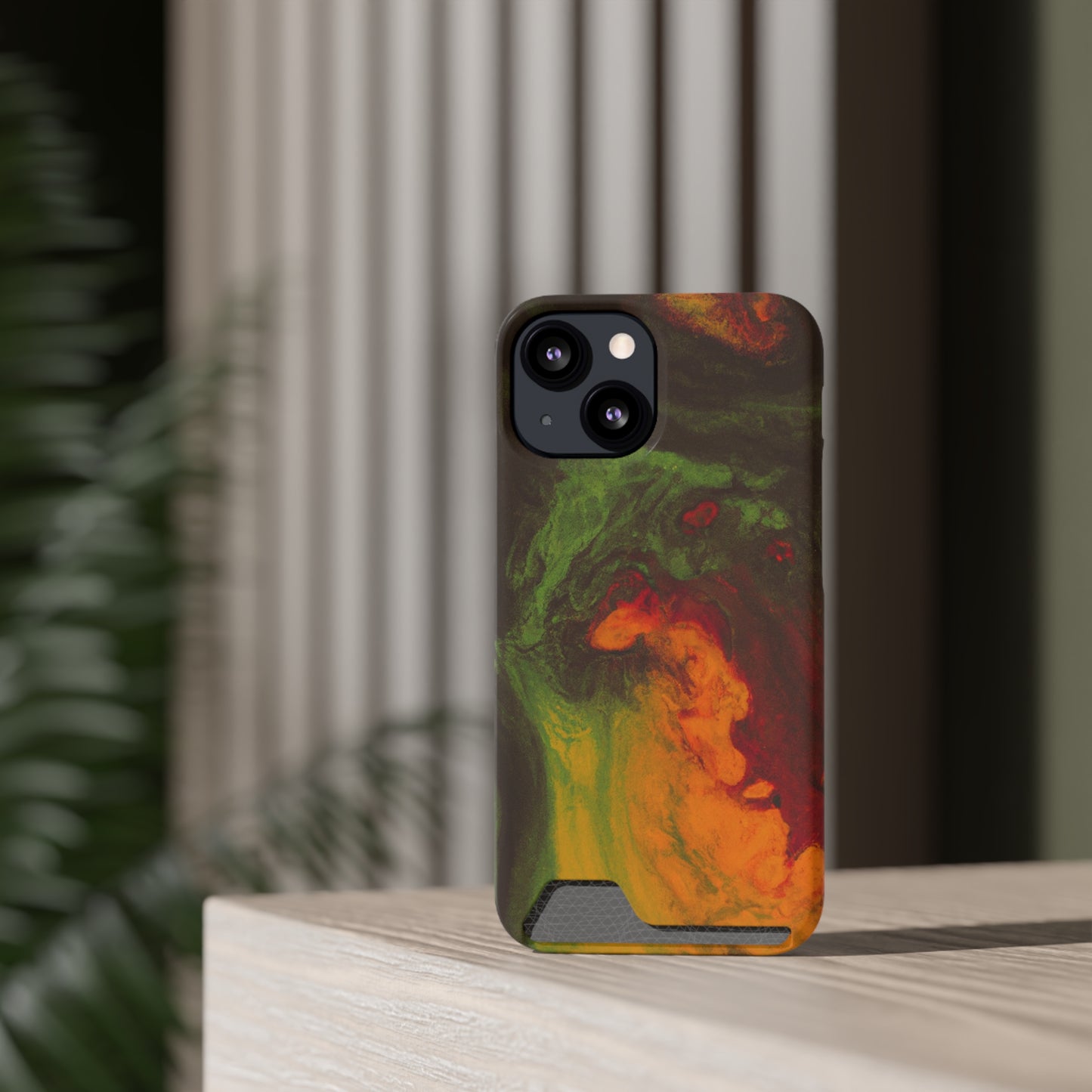 iPhone 13 and Samsung S21, S22 Cases with Card Holder Ft. Abstract Gas Giant