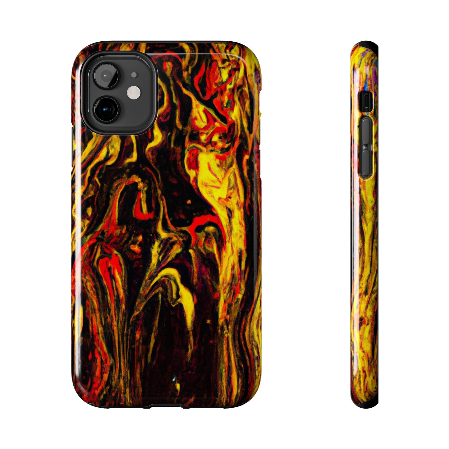 Tough Apple iPhone Case Ft. Abstract Black and Yellow