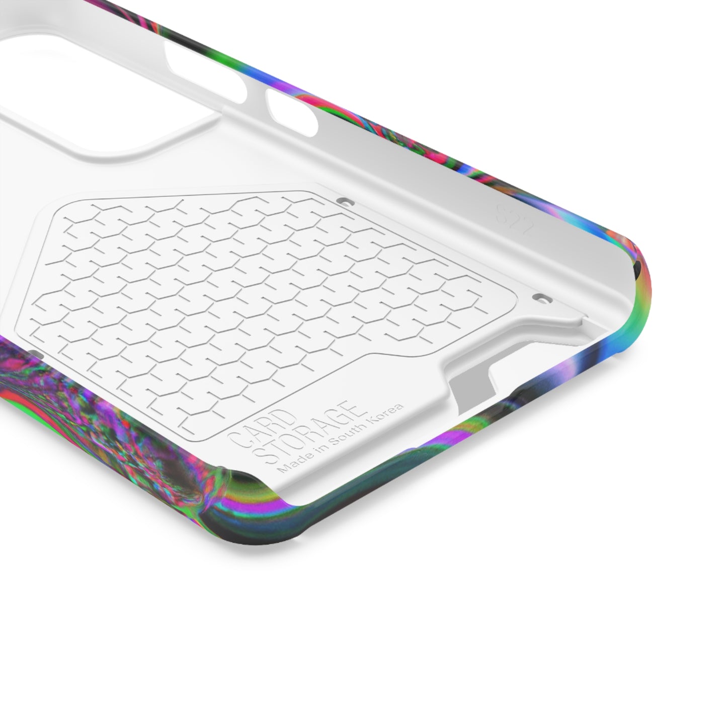 iPhone 13 and Samsung S21, S22 Cases with Card Holder Ft. Abstract Time
