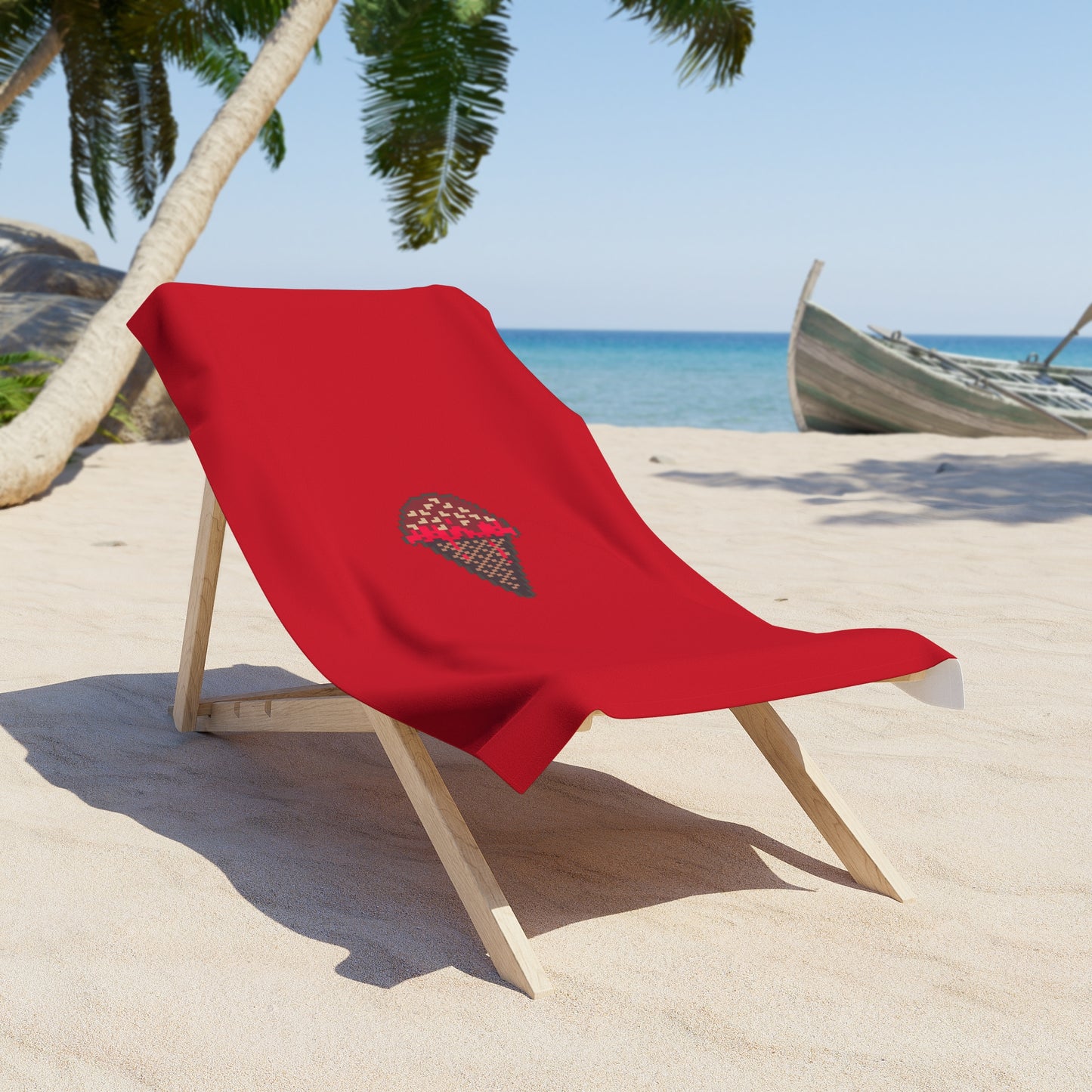 Beach Towel Ft. Pixel Cone (red front)