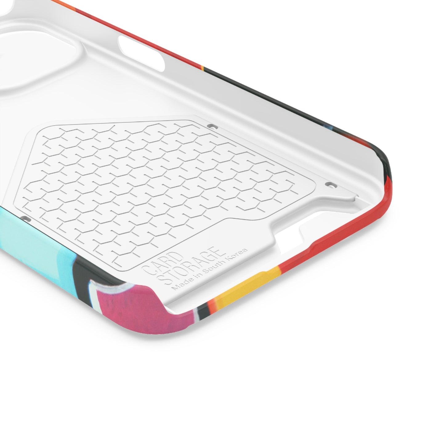 iPhone 13 and Samsung S21, S22 Cases with Card Holder Ft Abstract Panes