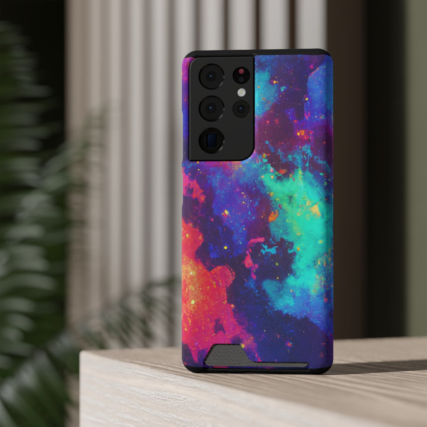 iPhone and Samsung Cases with Card Holder Ft. Abstract Space