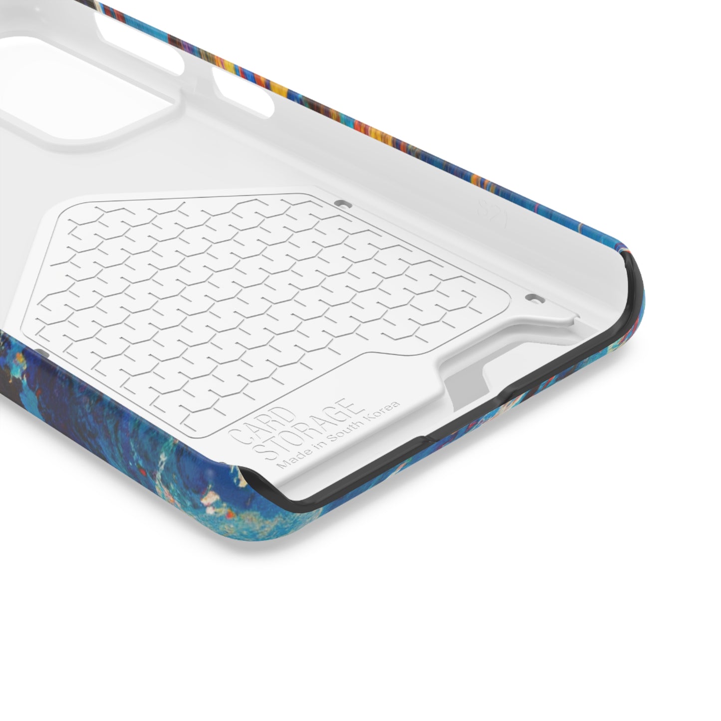 iPhone 13 and Samsung S21, S22 Cases with Card Holder Ft. Abstract Wave