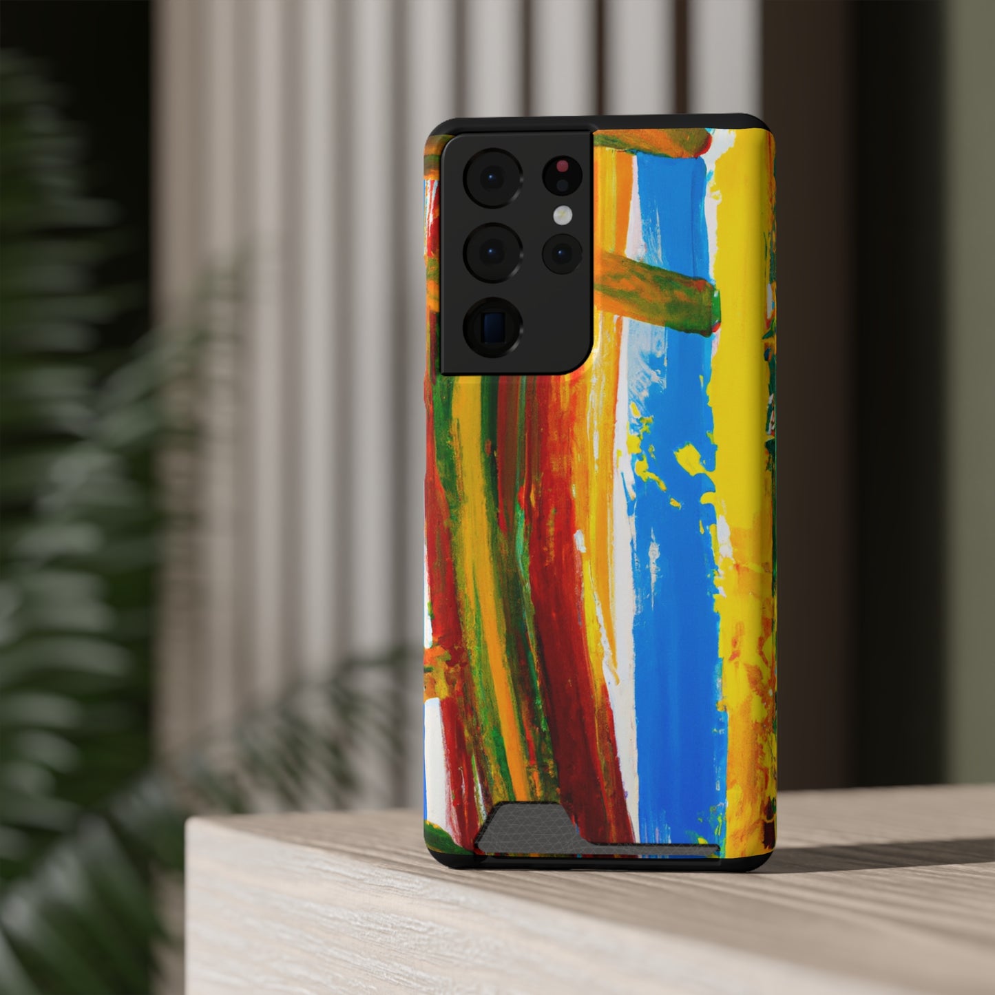 iPhone and Samsung Cases with Card Holder Ft. Abstract Boat