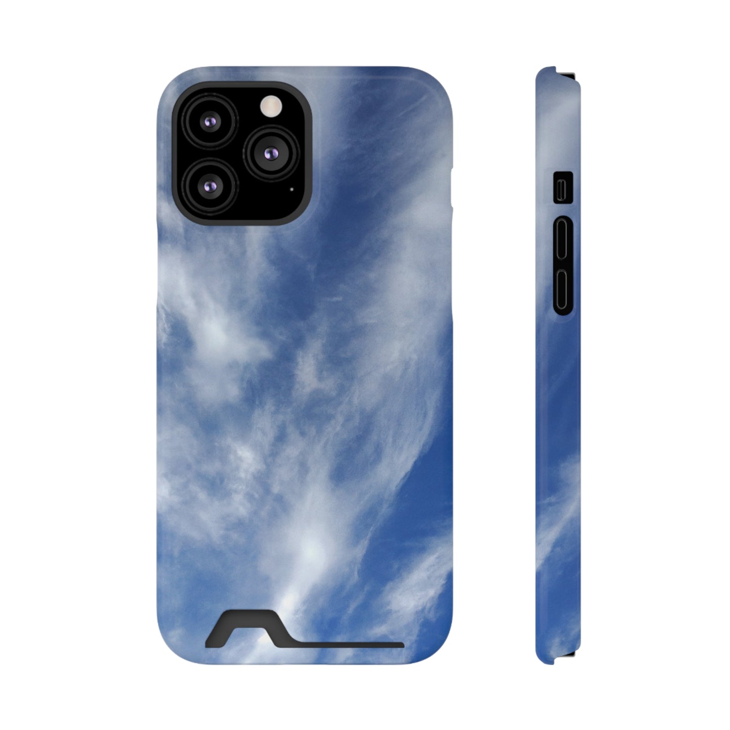 iPhone 13 and Samsung S21, S22 Cases with Card Holder Ft. Clouds