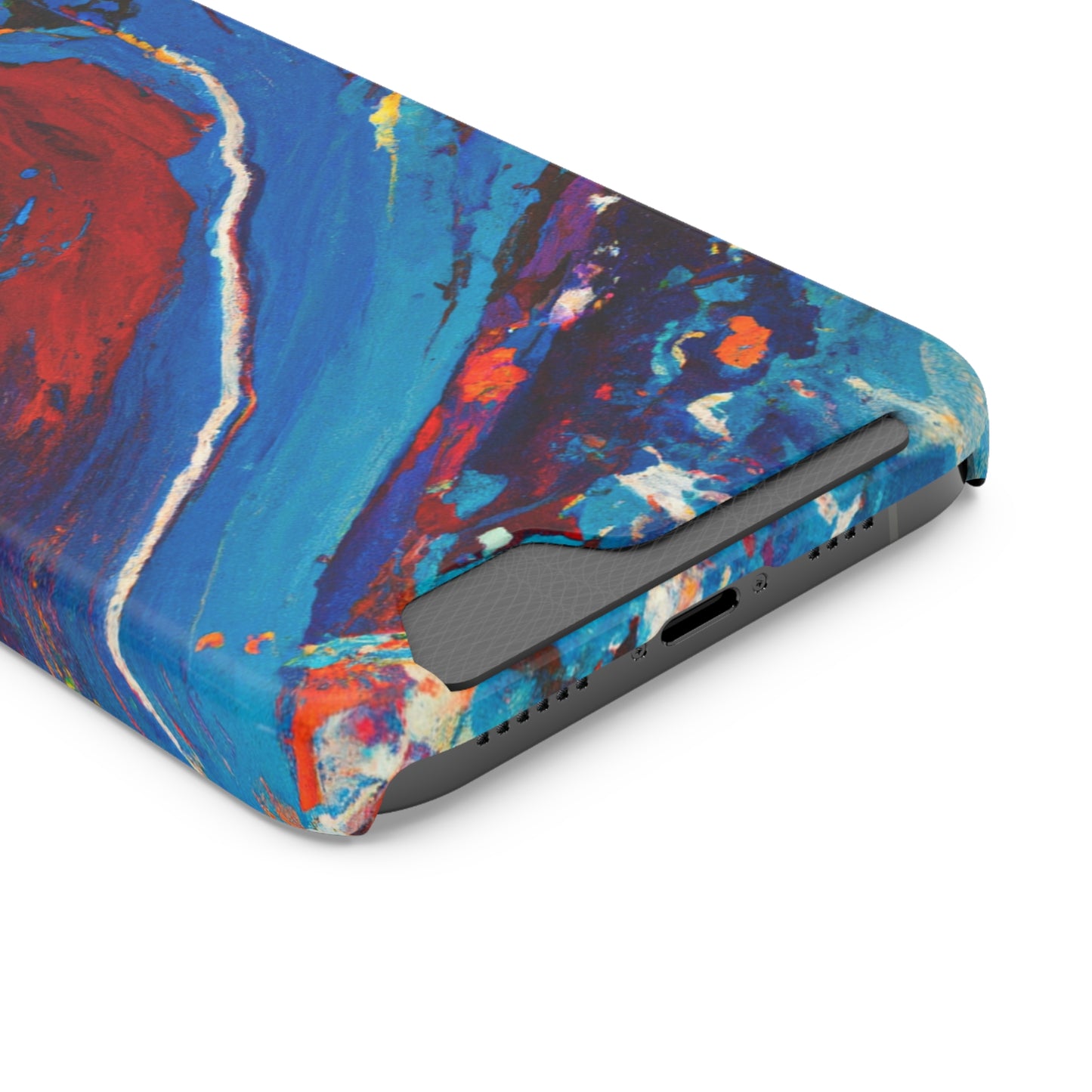 iPhone 13 and Samsung S21, S22 Cases with Card Holder Ft. Abstract Wave