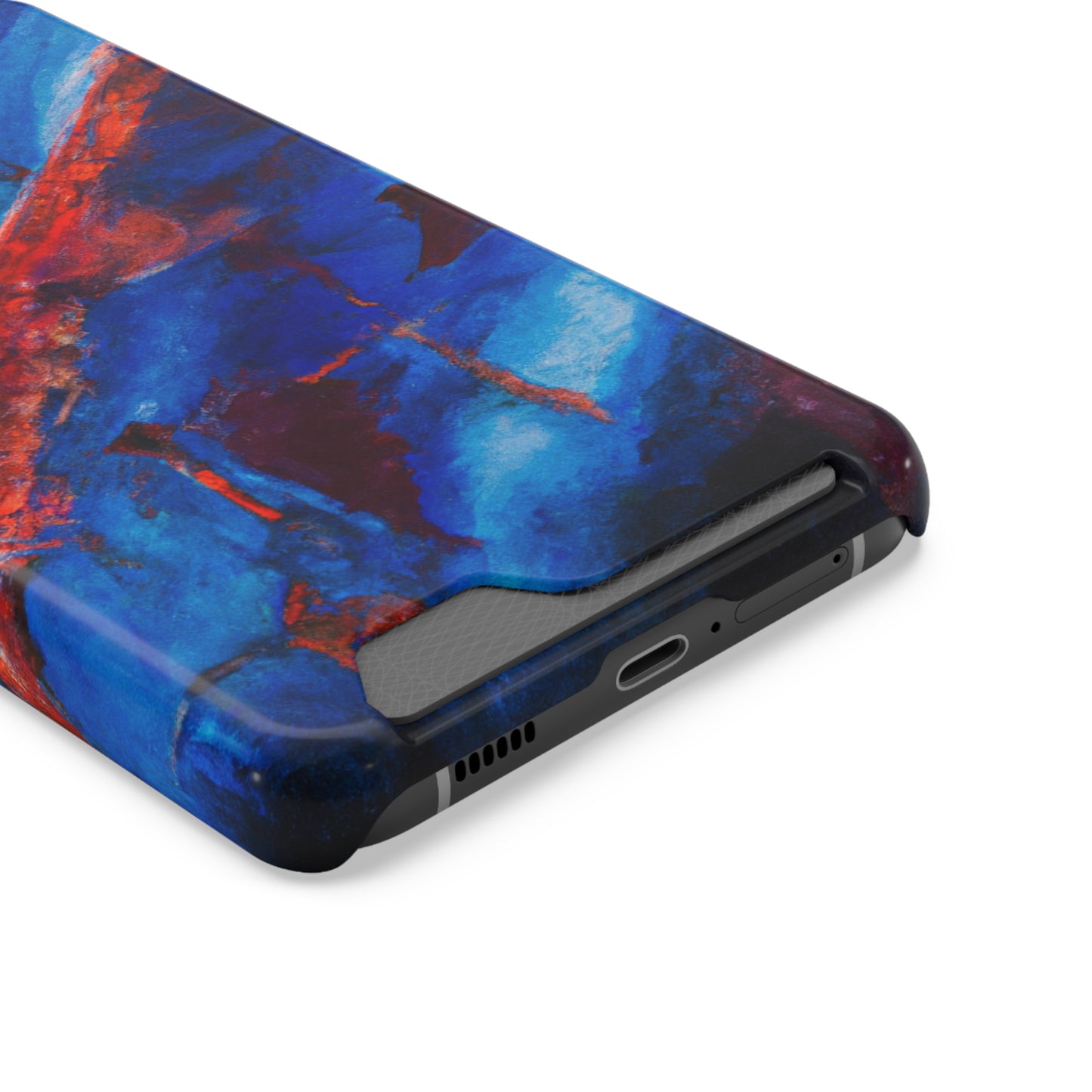iPhone 13 and Samsung S21, S22 Cases with Card Holder Ft. Red Slash