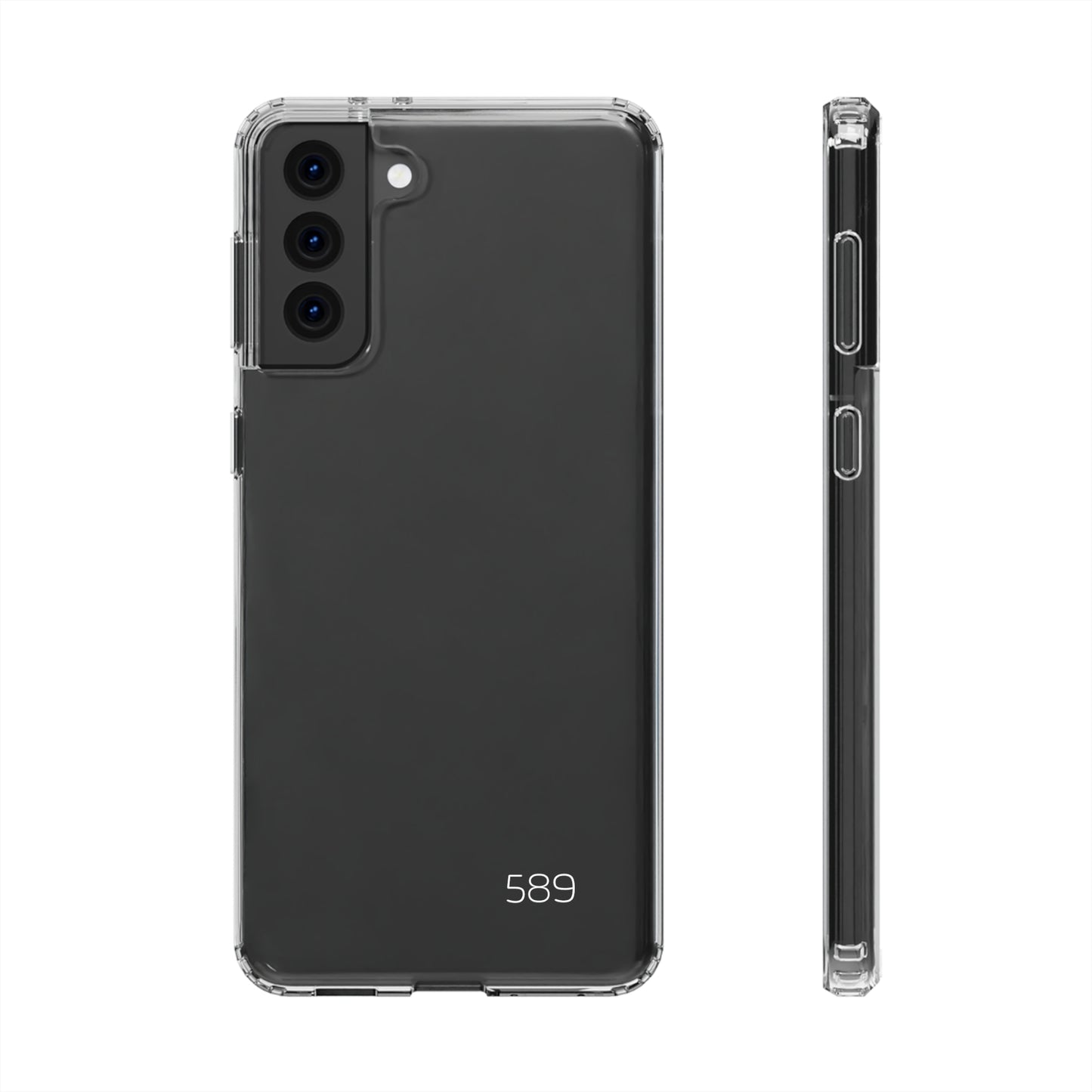 Clear iPhone 11-14 and Samsung S21-S22 Hard Plastic Phone Cases by 589 Designs