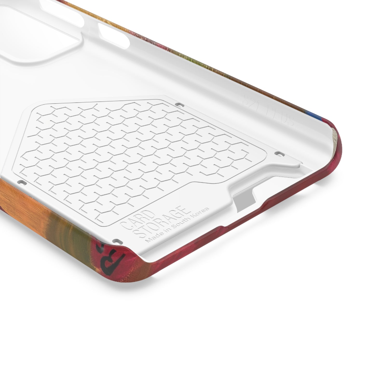 iPhone 13 and Samsung S21, S22 Cases with Card Holder Ft. Abstract Red